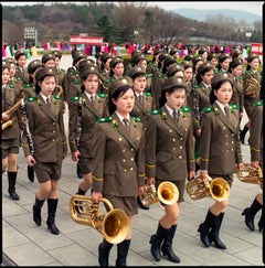 Bande de l'armée féminine, grand monument sur la colline de Mansu, Corée du Nord
