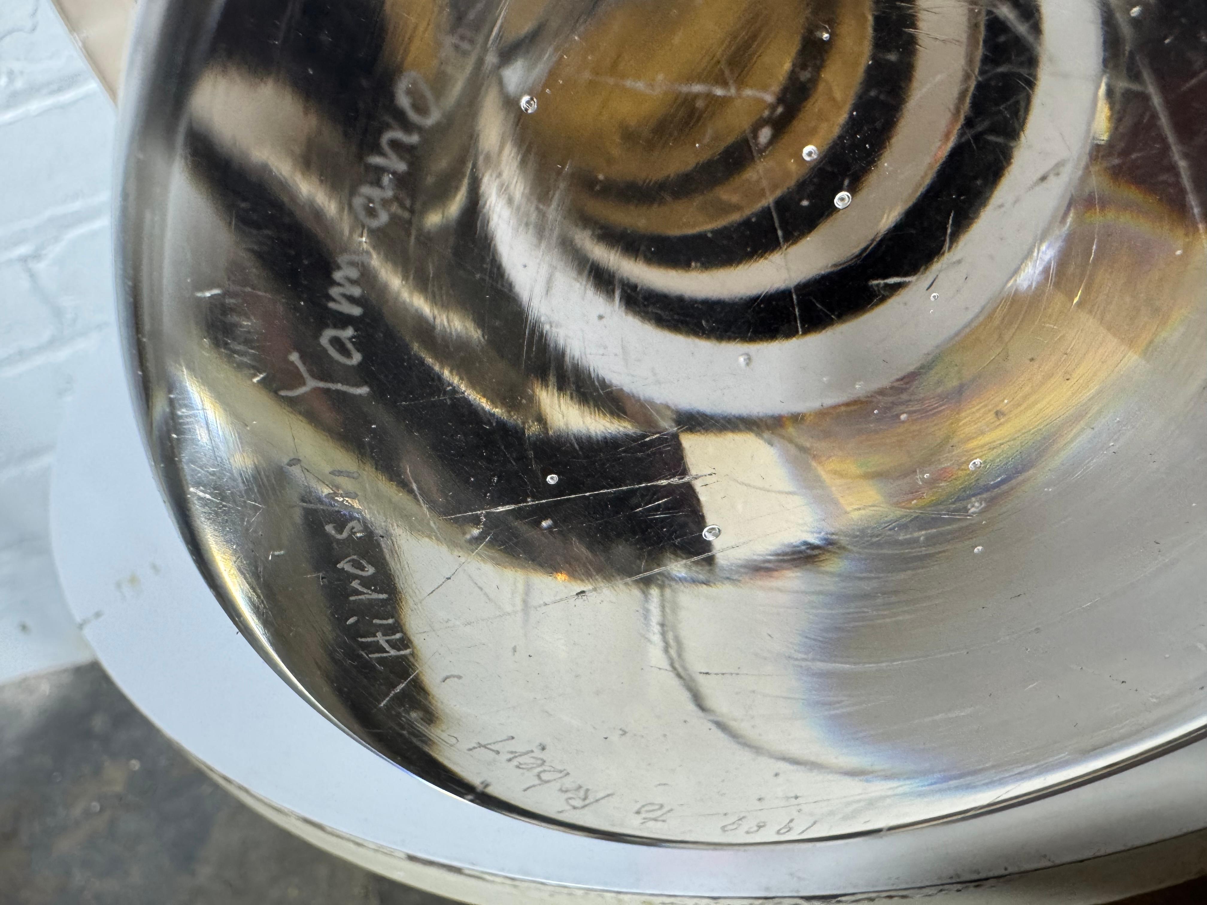 Hiroshi Yamano Sculpture géométrique en verre d'art c.C. 1989 en vente 2