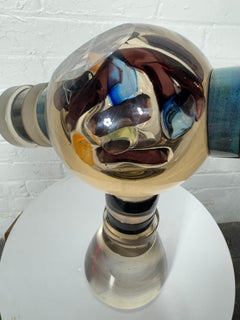 Hiroshi Yamano Geometric Art Glass Sculpture c.1989