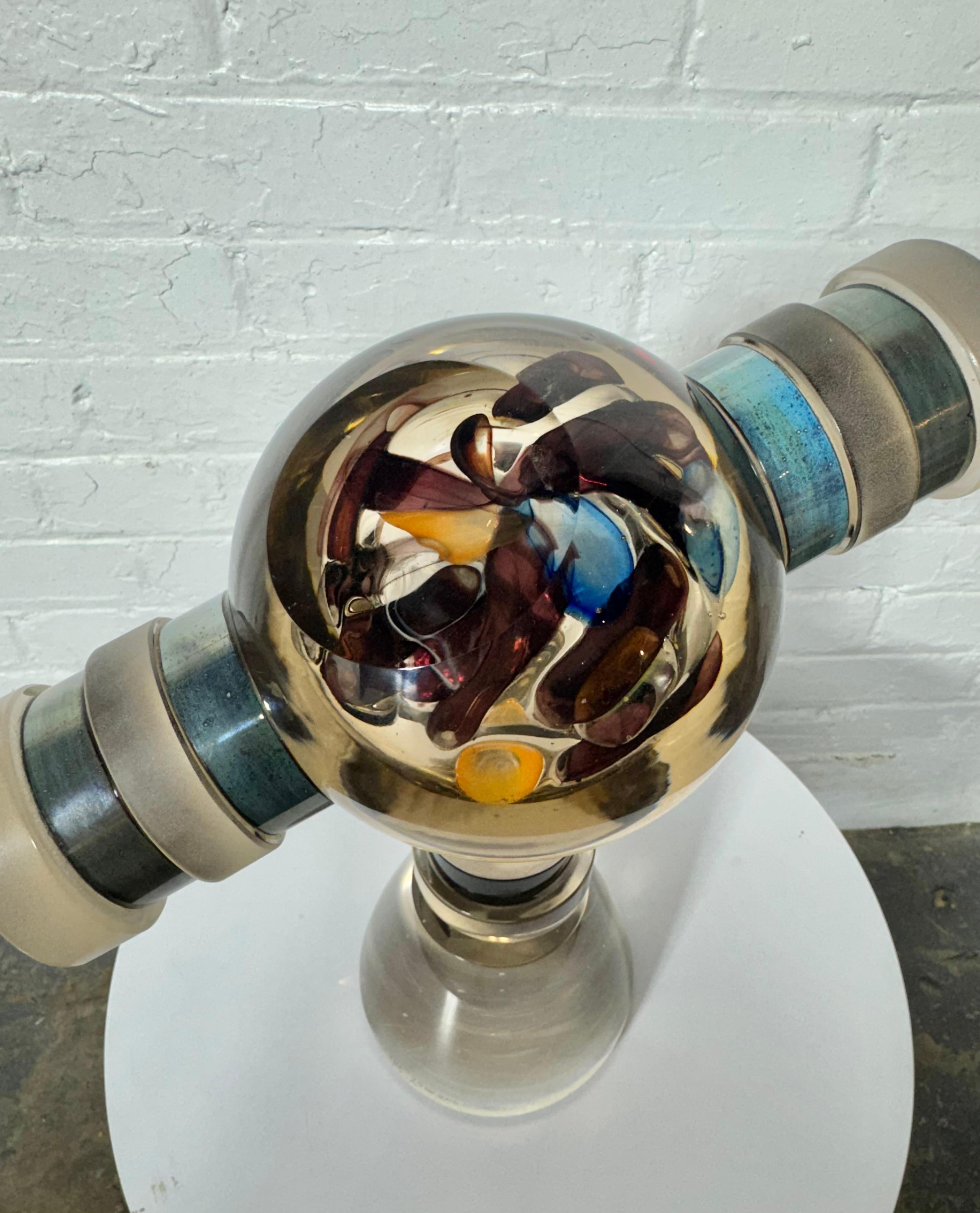 Hiroshi Yamano Sculpture géométrique en verre d'art c.C. 1989 Excellent état - En vente à Buffalo, NY