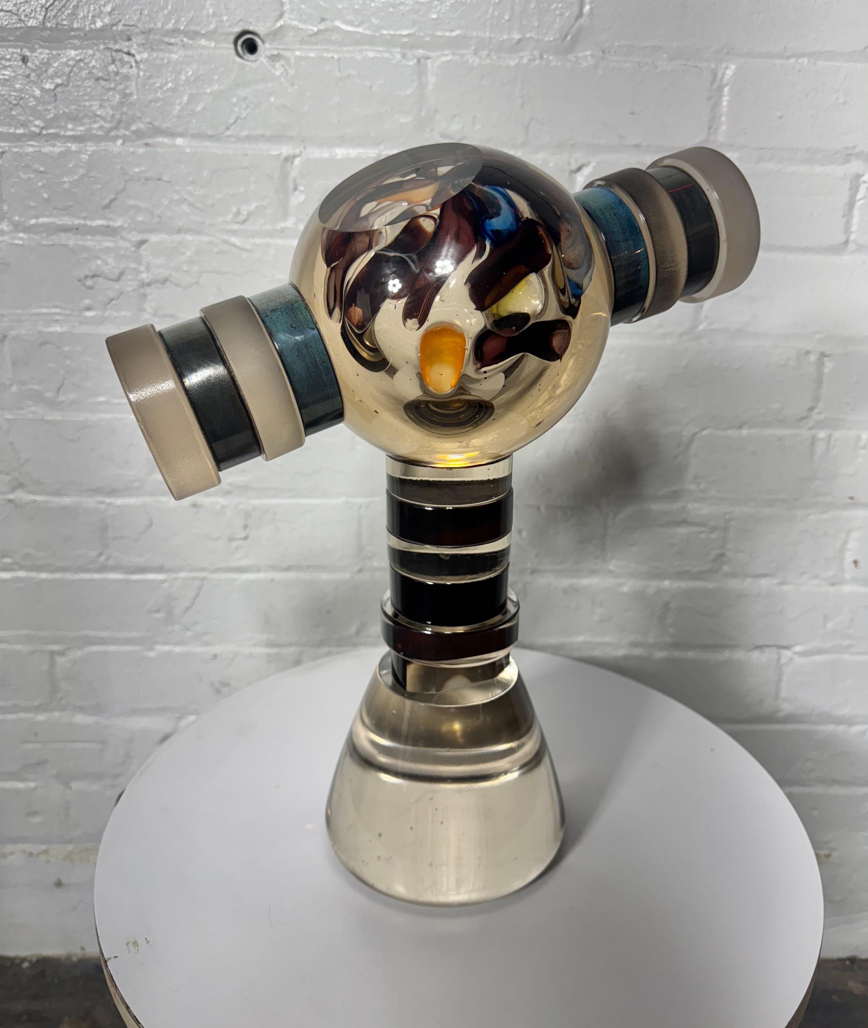 Fin du 20e siècle Hiroshi Yamano Sculpture géométrique en verre d'art c.C. 1989 en vente