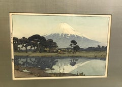 Hiroshi Yoshida Framed Rare Japanese Color Woodblock Print Suzukawa, 1935