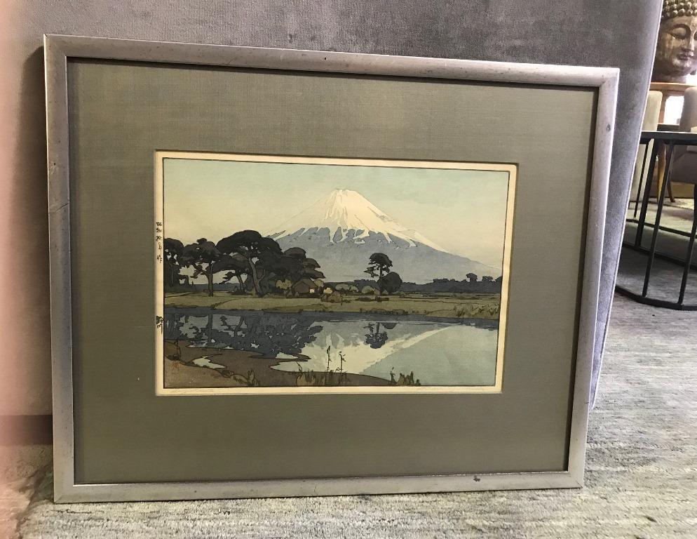 Hiroshi Yoshida Framed Rare Japanese Color Woodblock Print Suzukawa, 1935 1