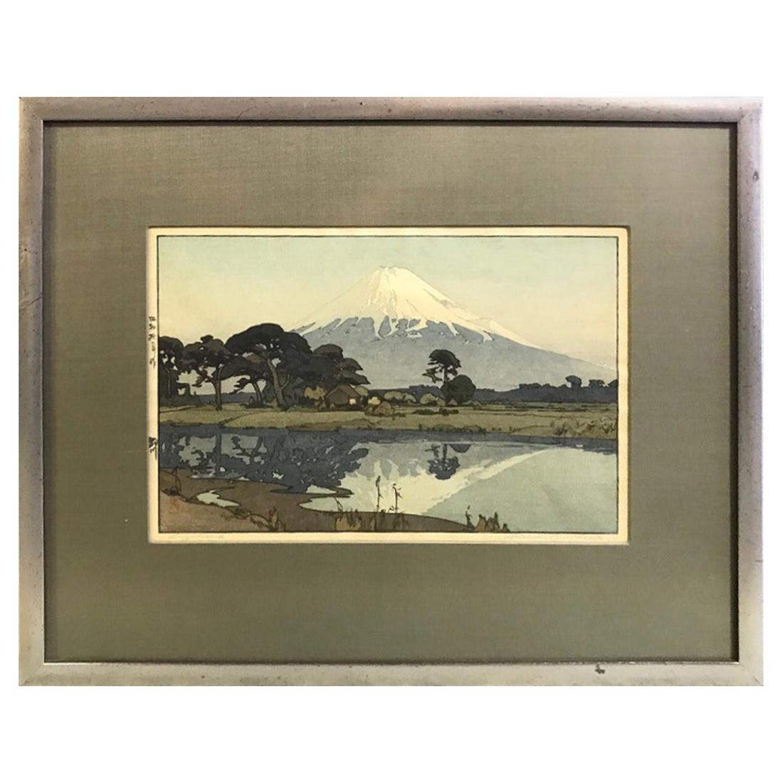 Hiroshi Yoshida Framed Rare Japanese Color Woodblock Print Suzukawa, 1935