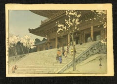 Hiroshi Yoshida Hiroshida Hiroshi Yoshida, stampa su legno con sigillo Jizuri, porta del tempio di Chionin