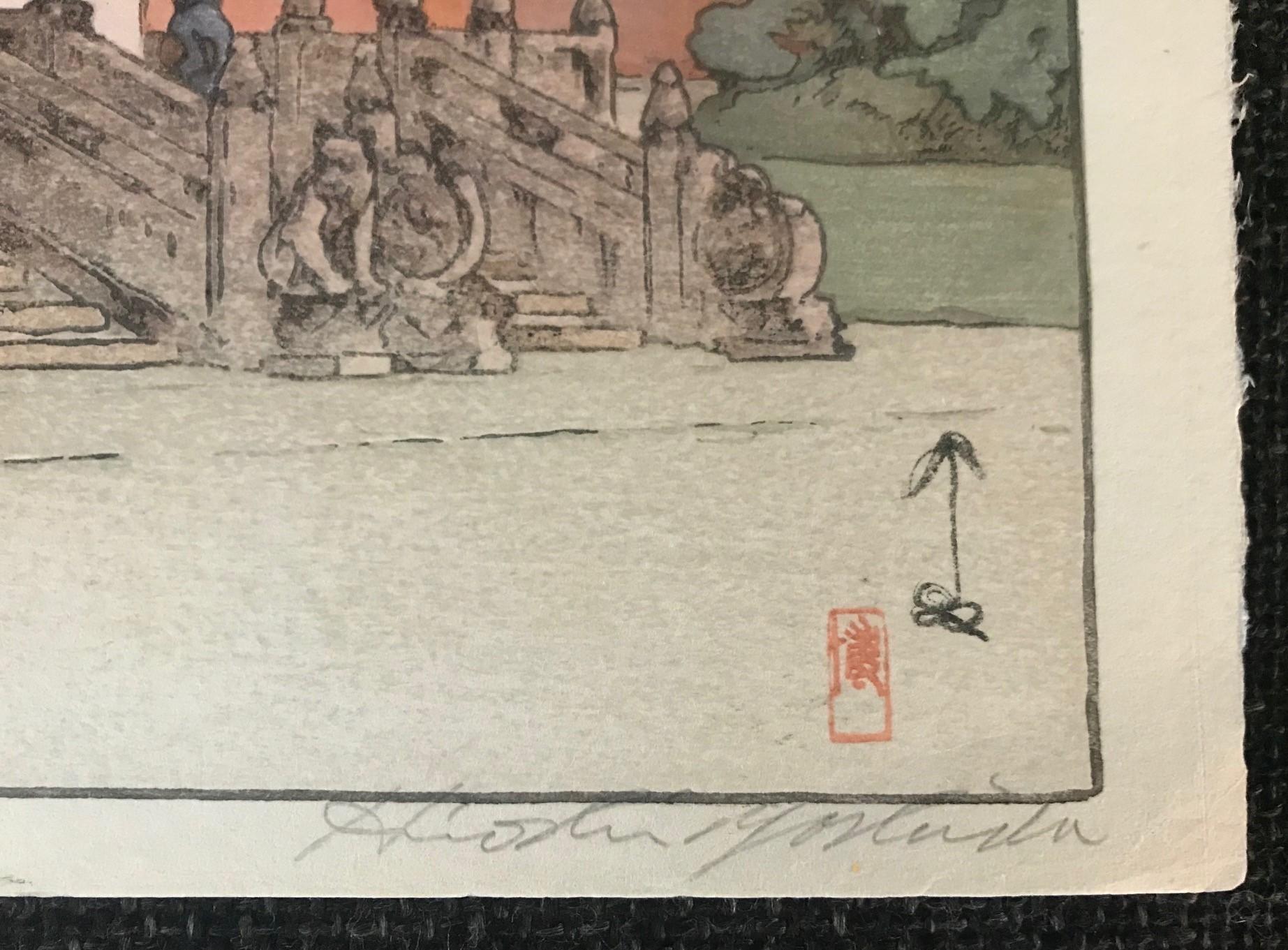 Metà XX secolo Hiroshi Yoshida Hiroshidai firmata con il sigillo Jizuri, 1937 in vendita