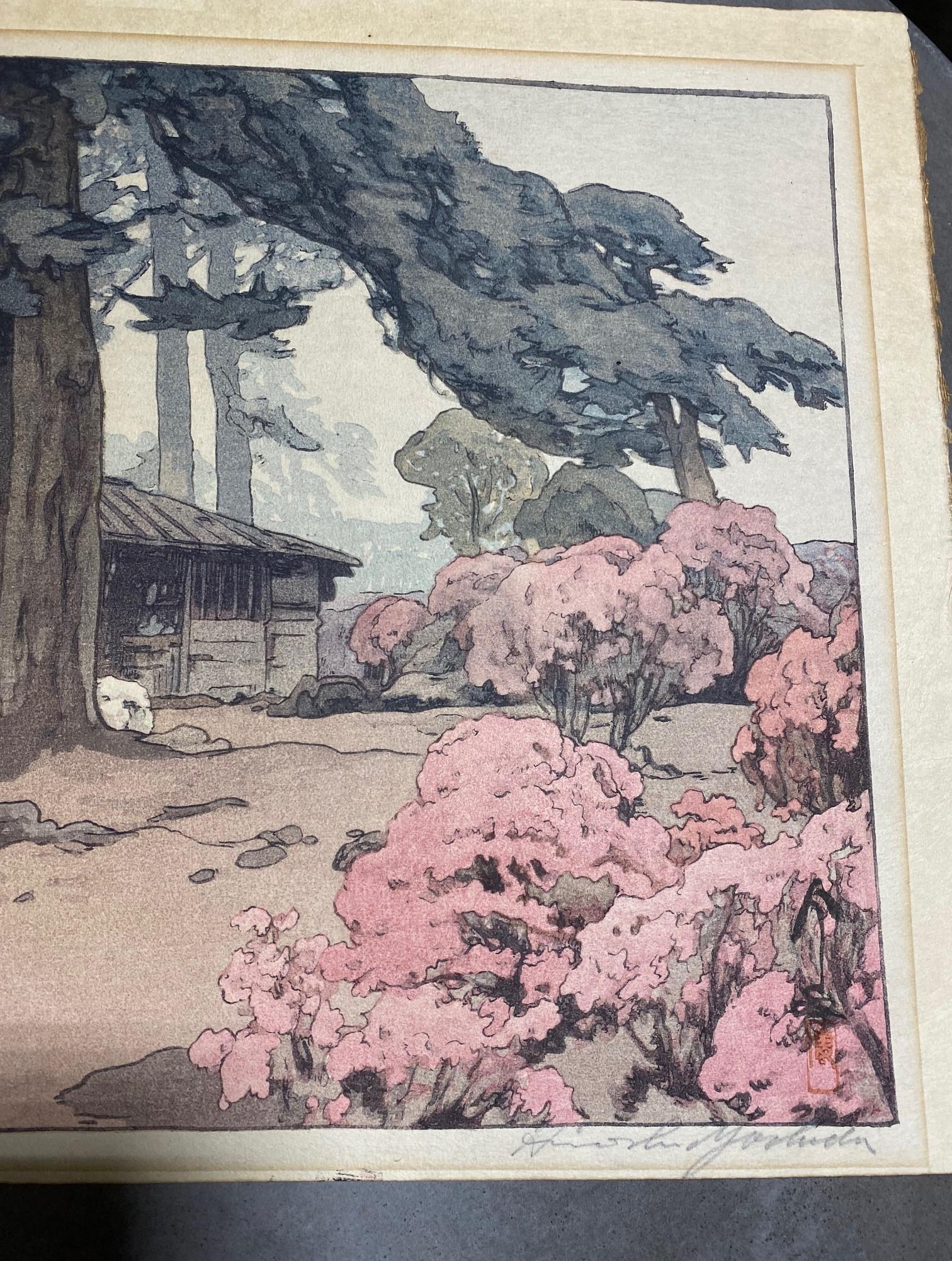 Hiroshi Yoshida Lifetime Jizuri Japanese Print Tea House in Azalea Garden, 1938 1