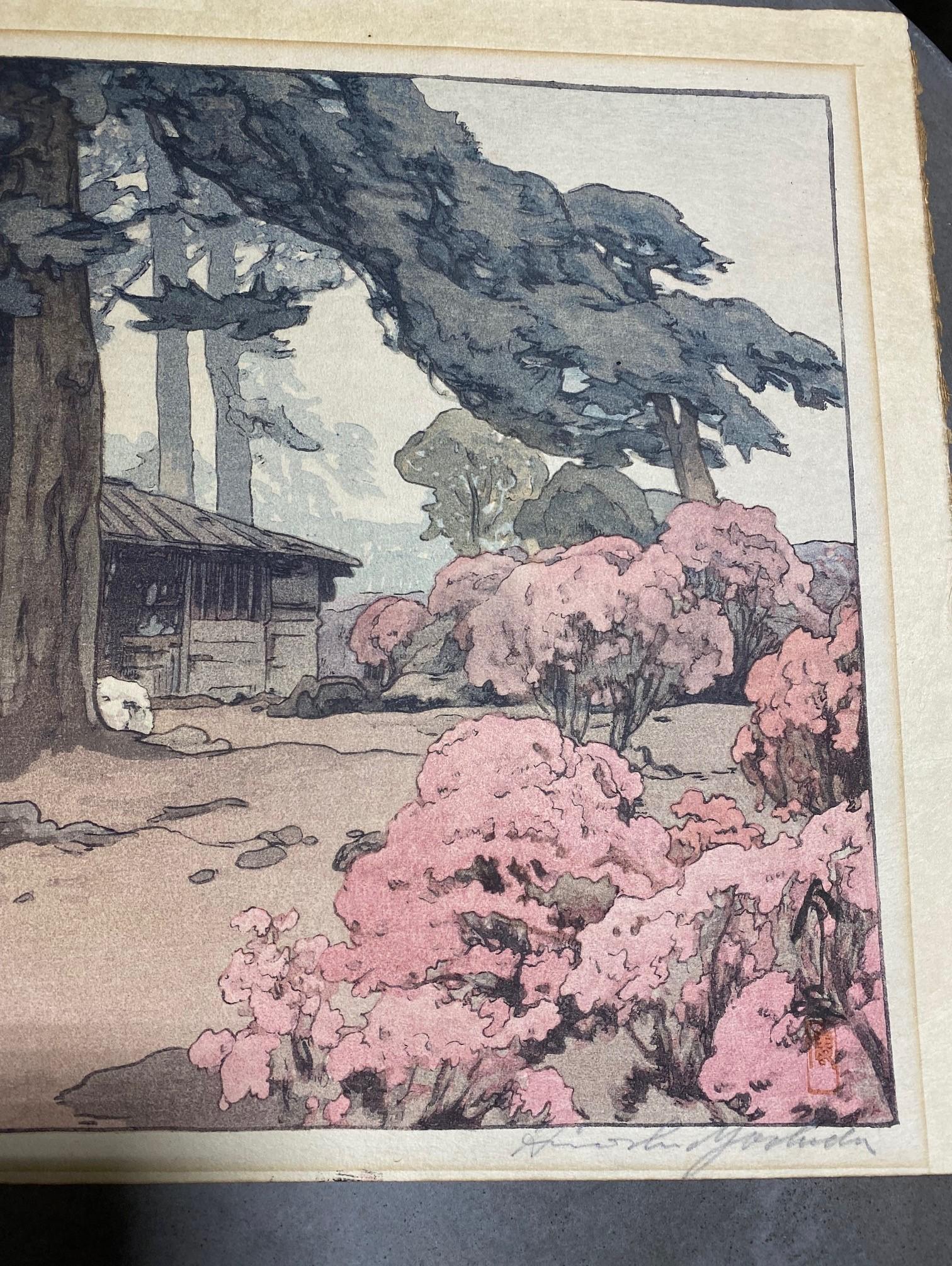 Hiroshi Yoshida Lifetime Jizuri Japanese Print Tea House in Azalea Garden, 1938 2