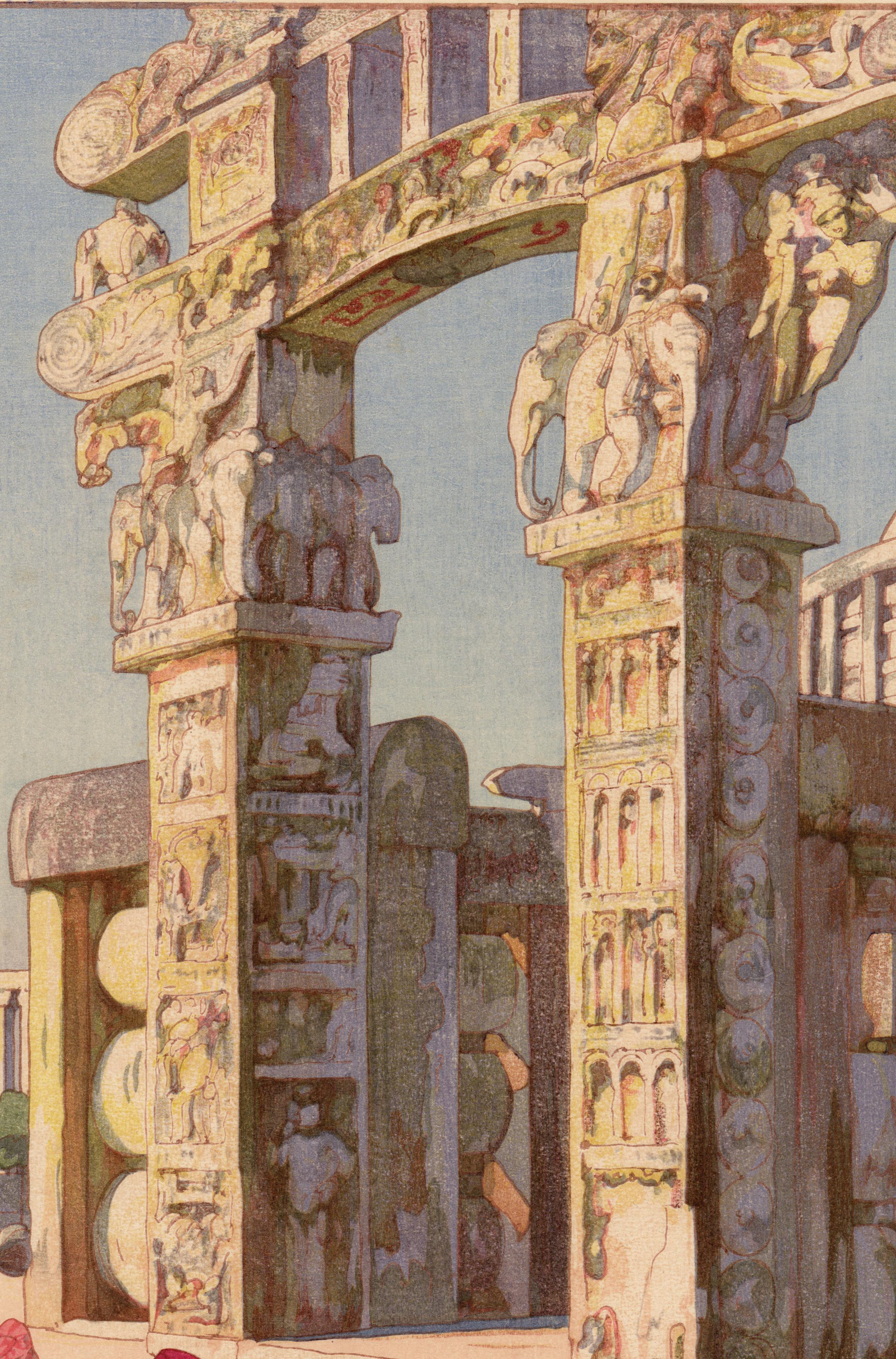 A Gate to the Stupa of Sanchi - Print by Hiroshi Yoshida