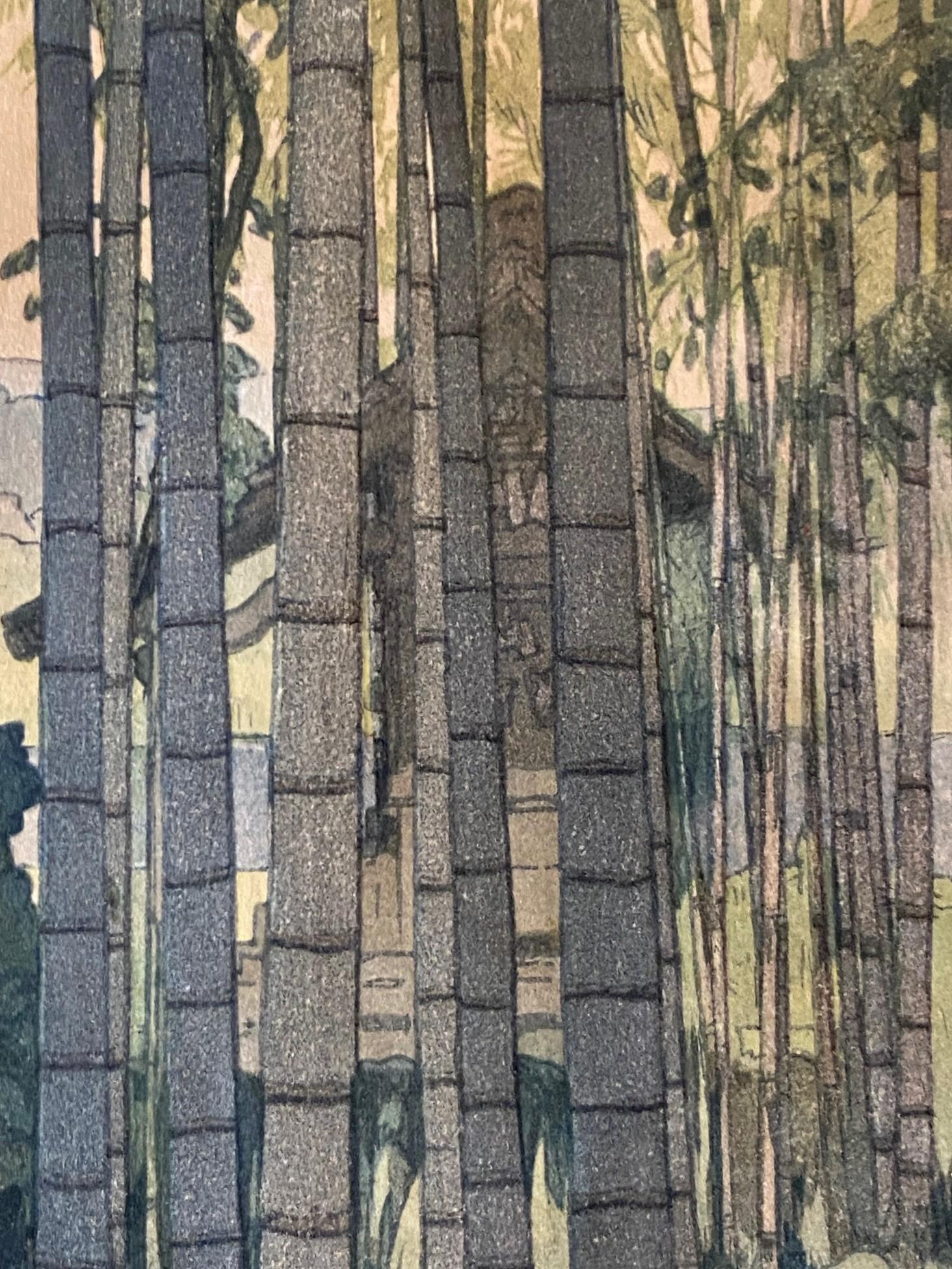Hiroshi Yoshida Impresión xilográfica japonesa firmada Madera de bambú con sello Jizuri en venta 3