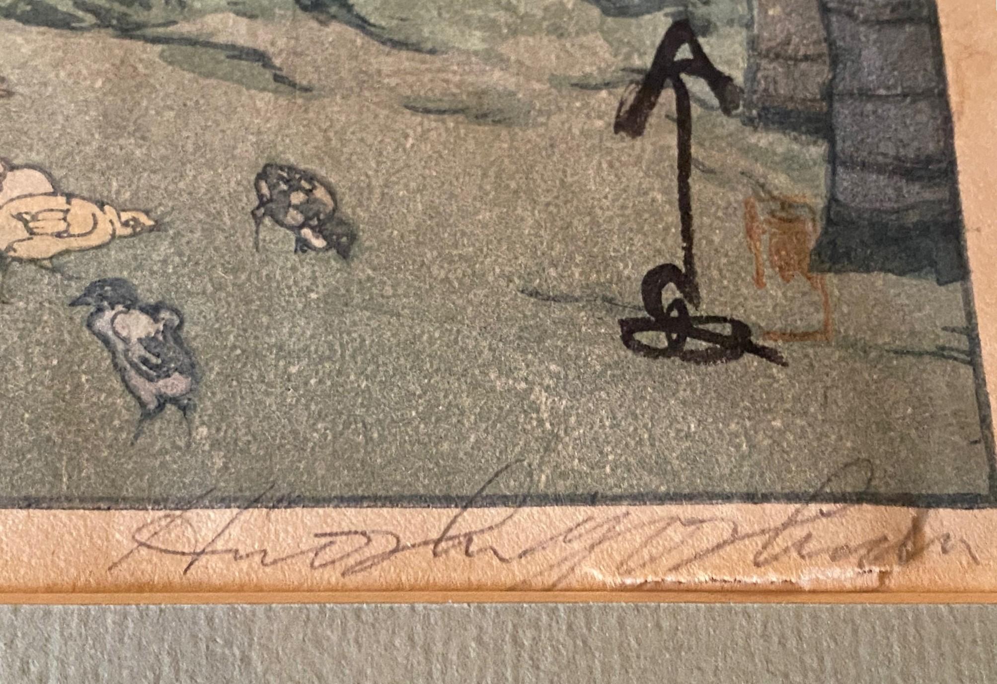 Hiroshi Yoshida Impresión xilográfica japonesa firmada Madera de bambú con sello Jizuri en venta 7