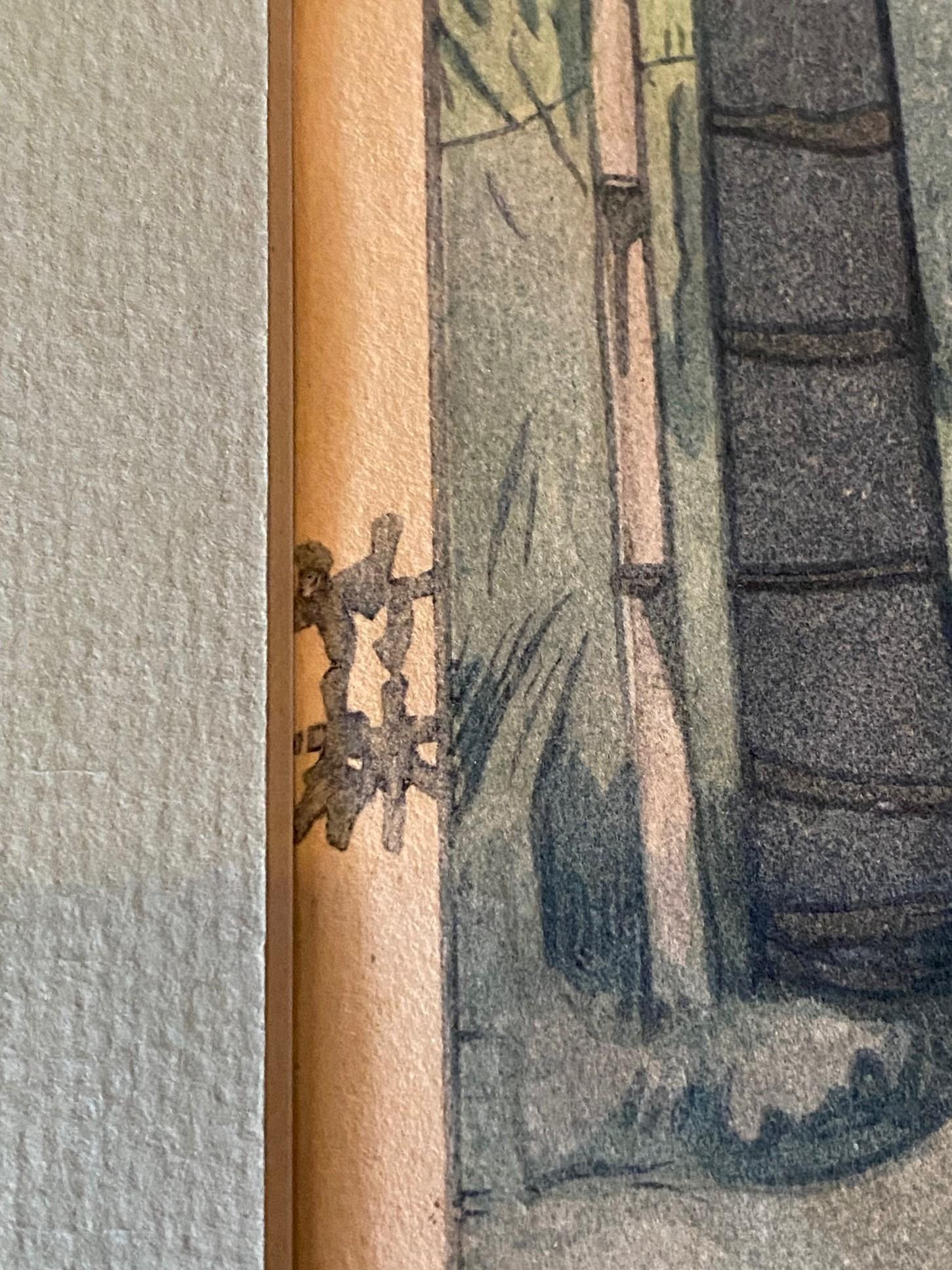 Hiroshi Yoshida Impresión xilográfica japonesa firmada Madera de bambú con sello Jizuri en venta 9