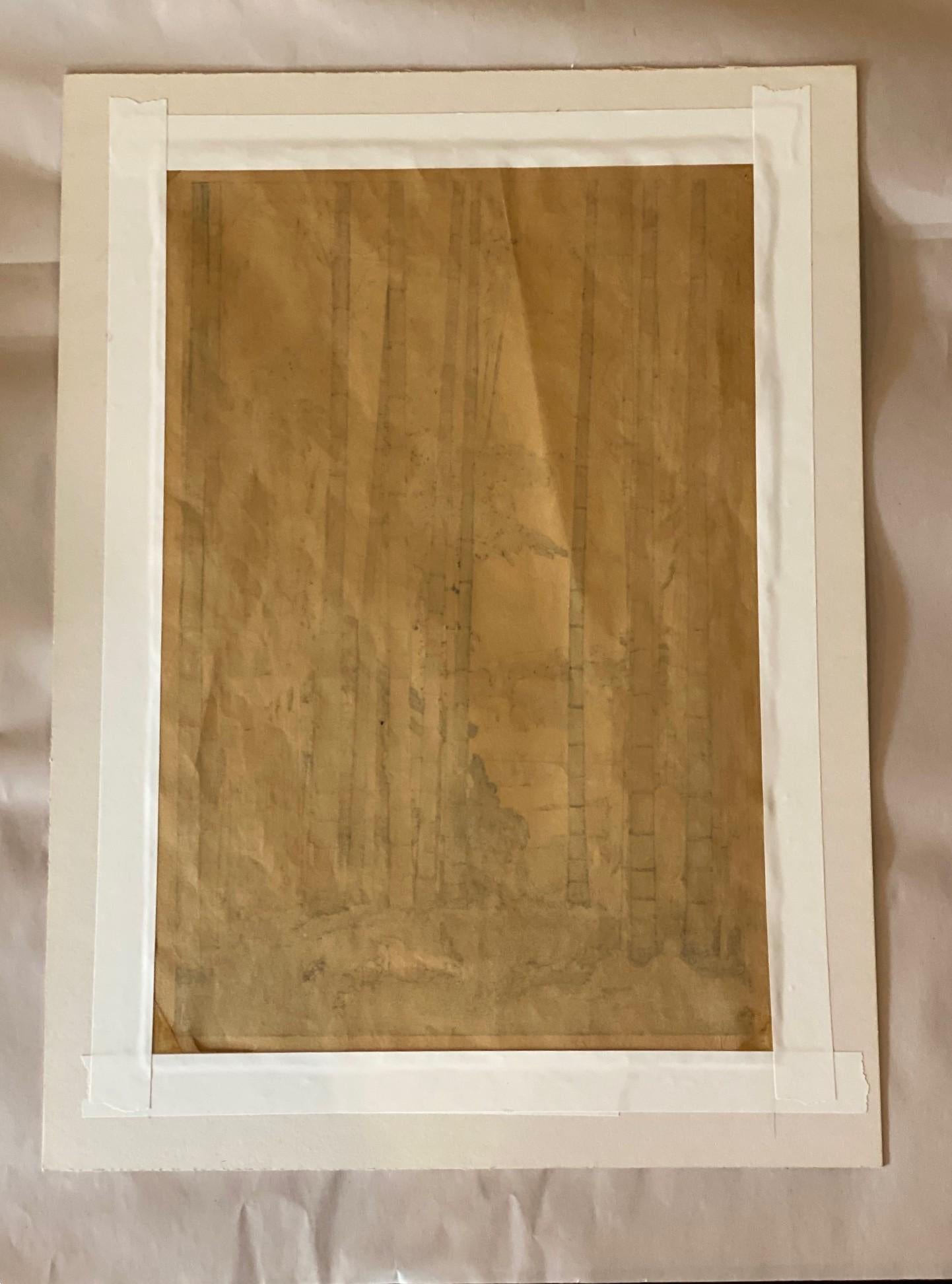 Hiroshi Yoshida Impresi�ón xilográfica japonesa firmada Madera de bambú con sello Jizuri en venta 12