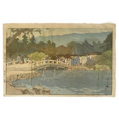 Hiroshi Yoshida, signierter japanischer Holzschnitt mit Maruyama-Park in Kyoto, Jizuri