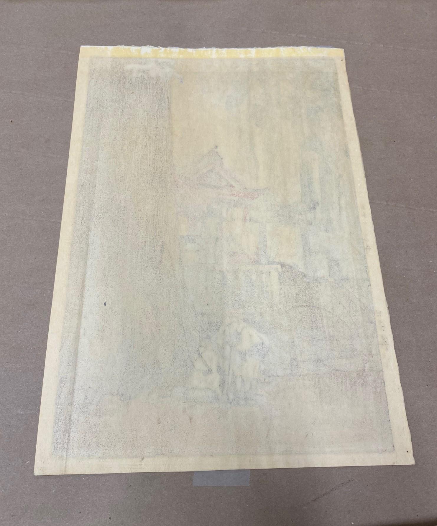Hiroshi Yoshida Signed Japanese Woodblock Print Misty Day in Nikko, Jizuri Seal For Sale 12