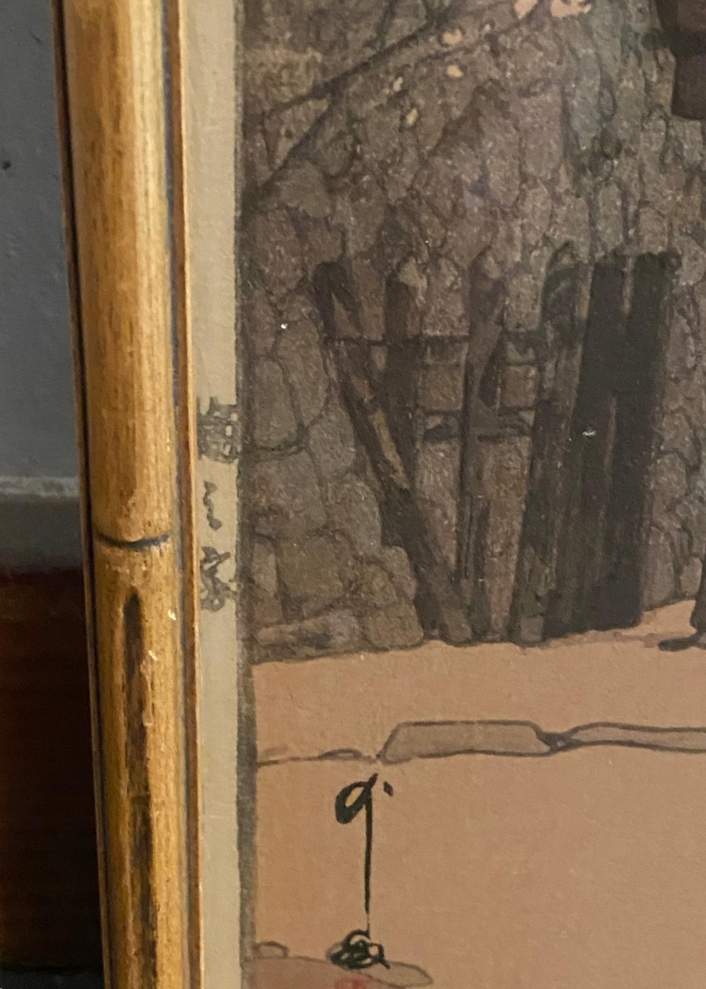 Hiroshi Yoshida Hiroshidai ha firmato la stampa su legno giapponese Plum Gateway con il raro sigillo Toku in vendita 4
