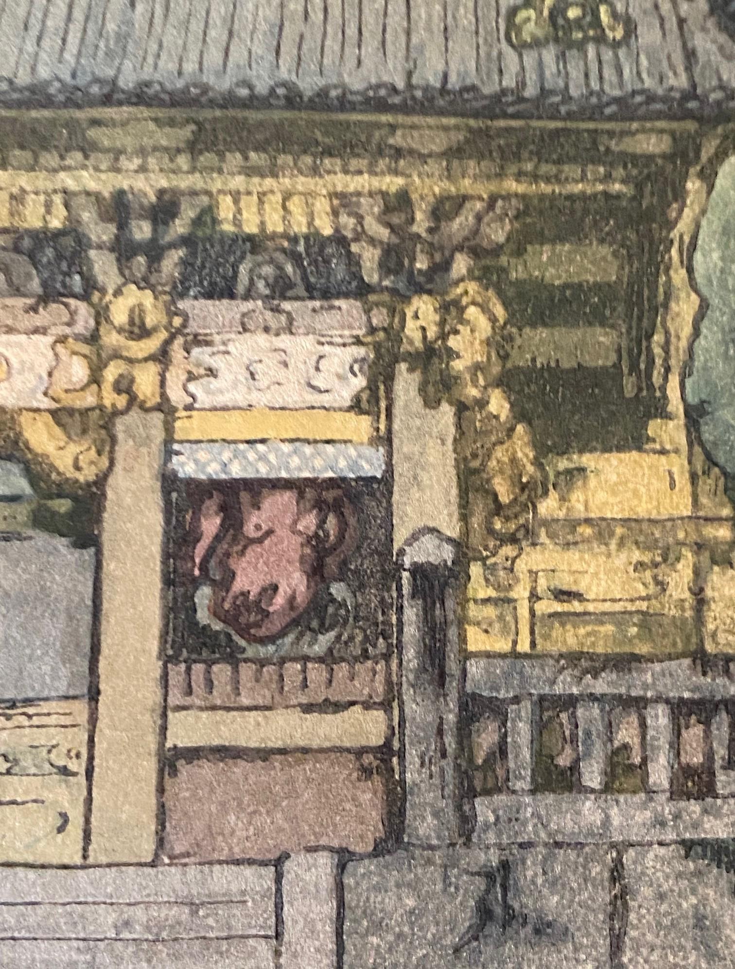 Hiroshi Yoshida Signierter Japanischer Farbholzschnitt Toshogu-Schrein mit Jizuri-Siegel im Angebot 5