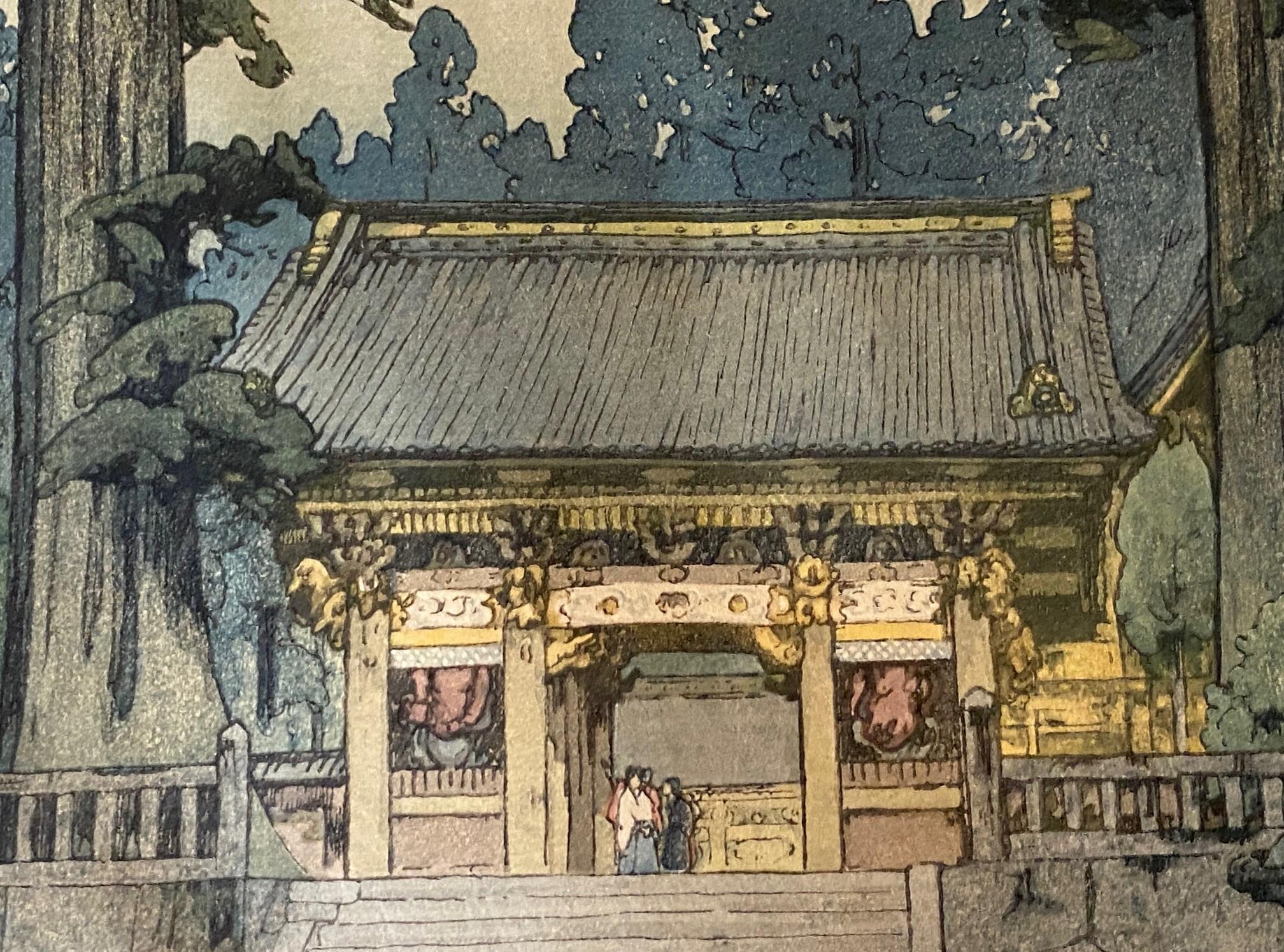 Hiroshi Yoshida Signierter Japanischer Farbholzschnitt Toshogu-Schrein mit Jizuri-Siegel im Angebot 8