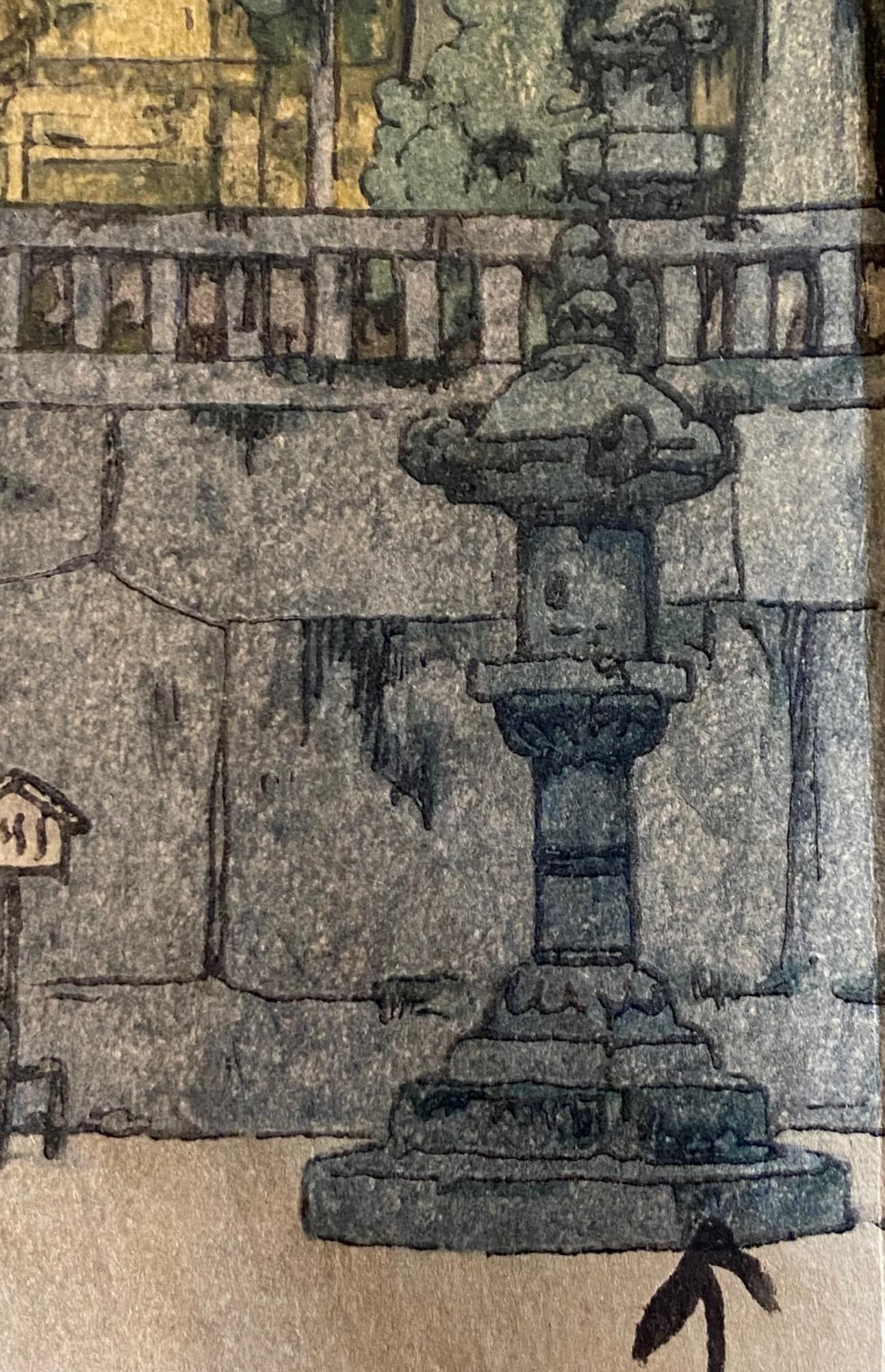 Hiroshi Yoshida Signierter Japanischer Farbholzschnitt Toshogu-Schrein mit Jizuri-Siegel im Angebot 9