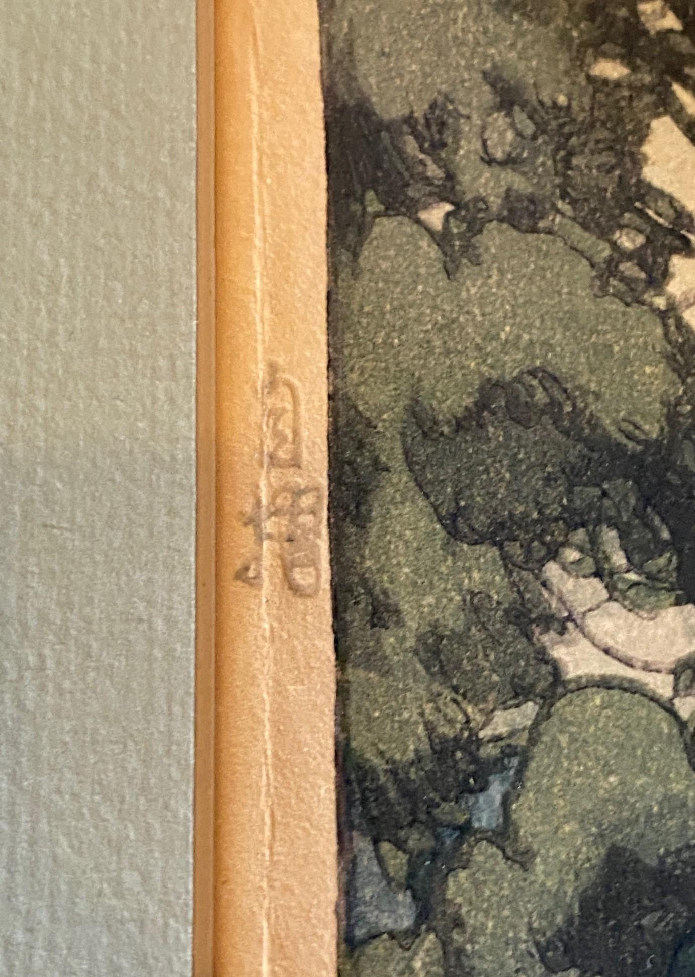 Hiroshi Yoshida Signierter Japanischer Farbholzschnitt Toshogu-Schrein mit Jizuri-Siegel im Angebot 13