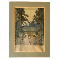 Hiroshi Yoshida Signed Japanese Woodblock Print Toshogu Shrine with Jizuri Seal