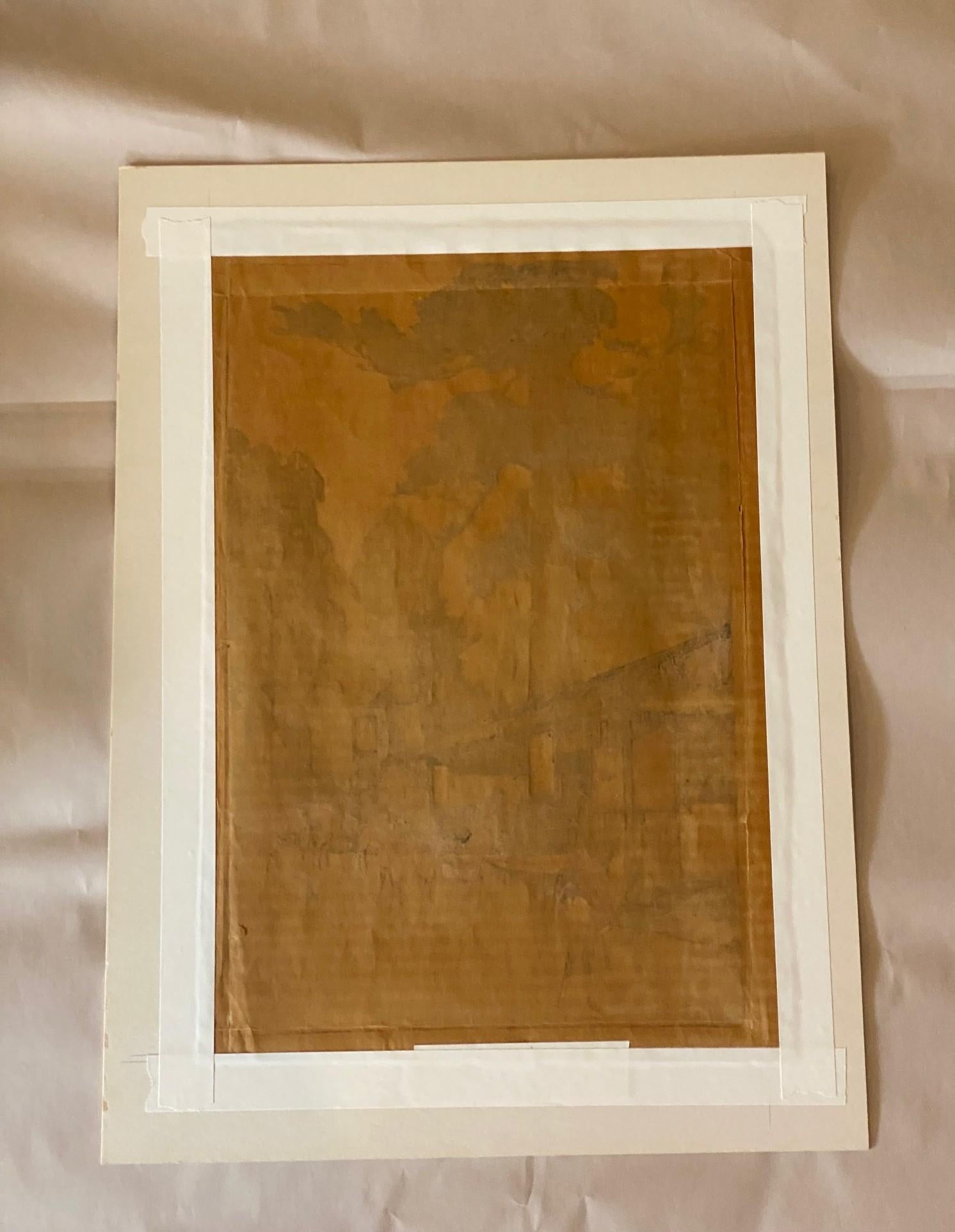 Hiroshi Yoshida Impresión xilográfica japonesa firmada Camino al santuario Kasuga, Jizuri en venta 12