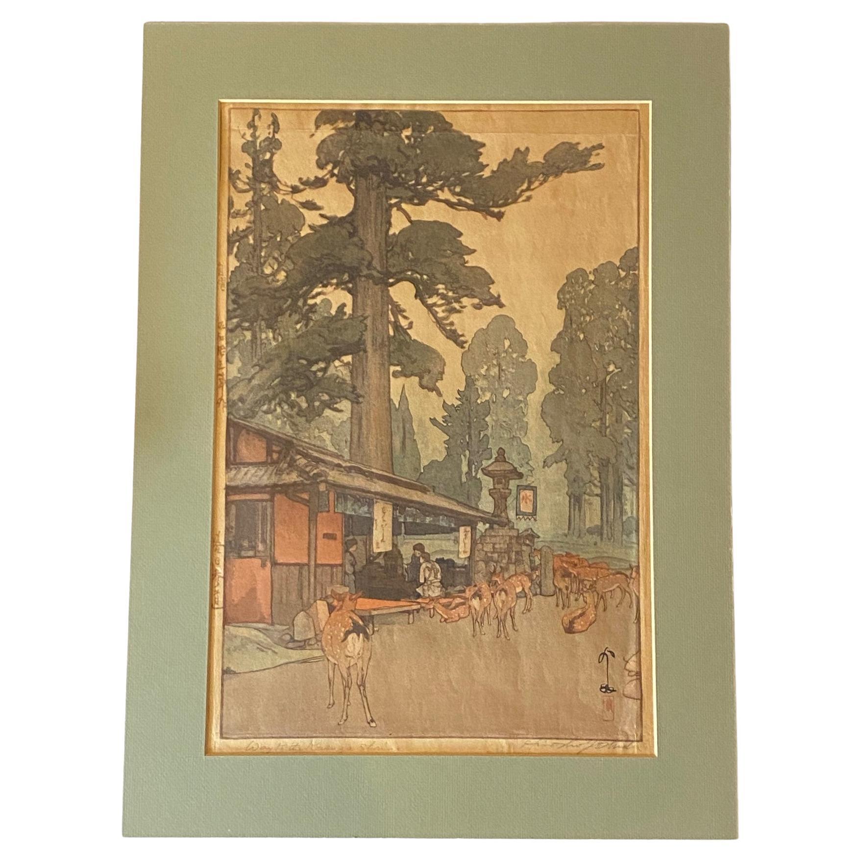 Hiroshi Yoshida Signierter Japanischer Farbholzschnitt Weg zum Kasuga-Schrein, Jizuri