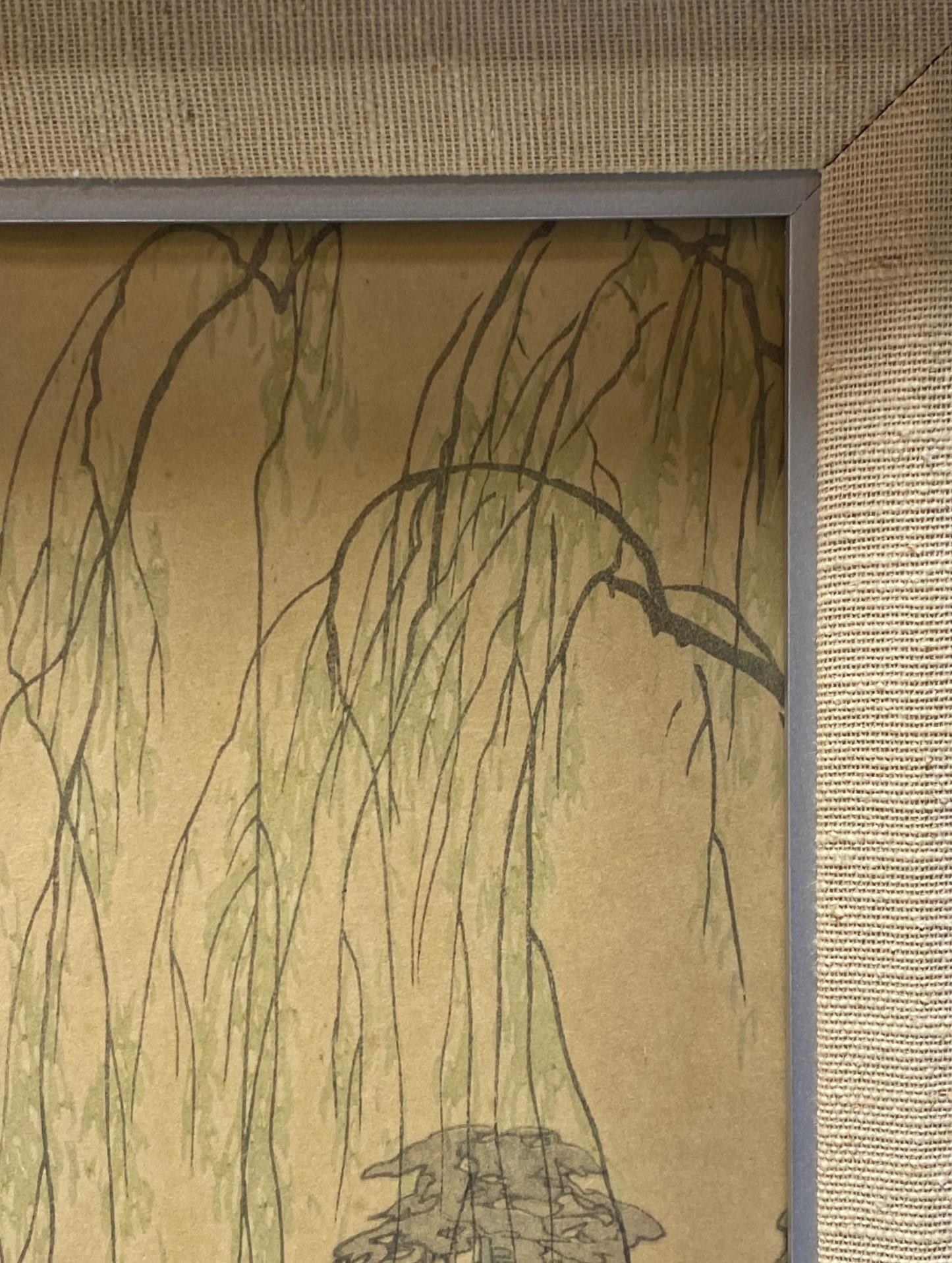Milieu du XXe siècle Pond Sarusawa signé et scellé encadré Hiroshi Yoshida en vente