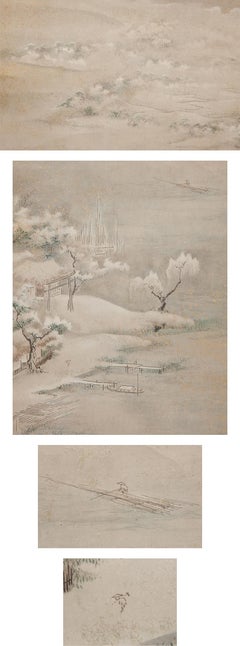 Hiroshige Scene Meiji Period Scroll Japan 19c Artist Marked Nihonga Style