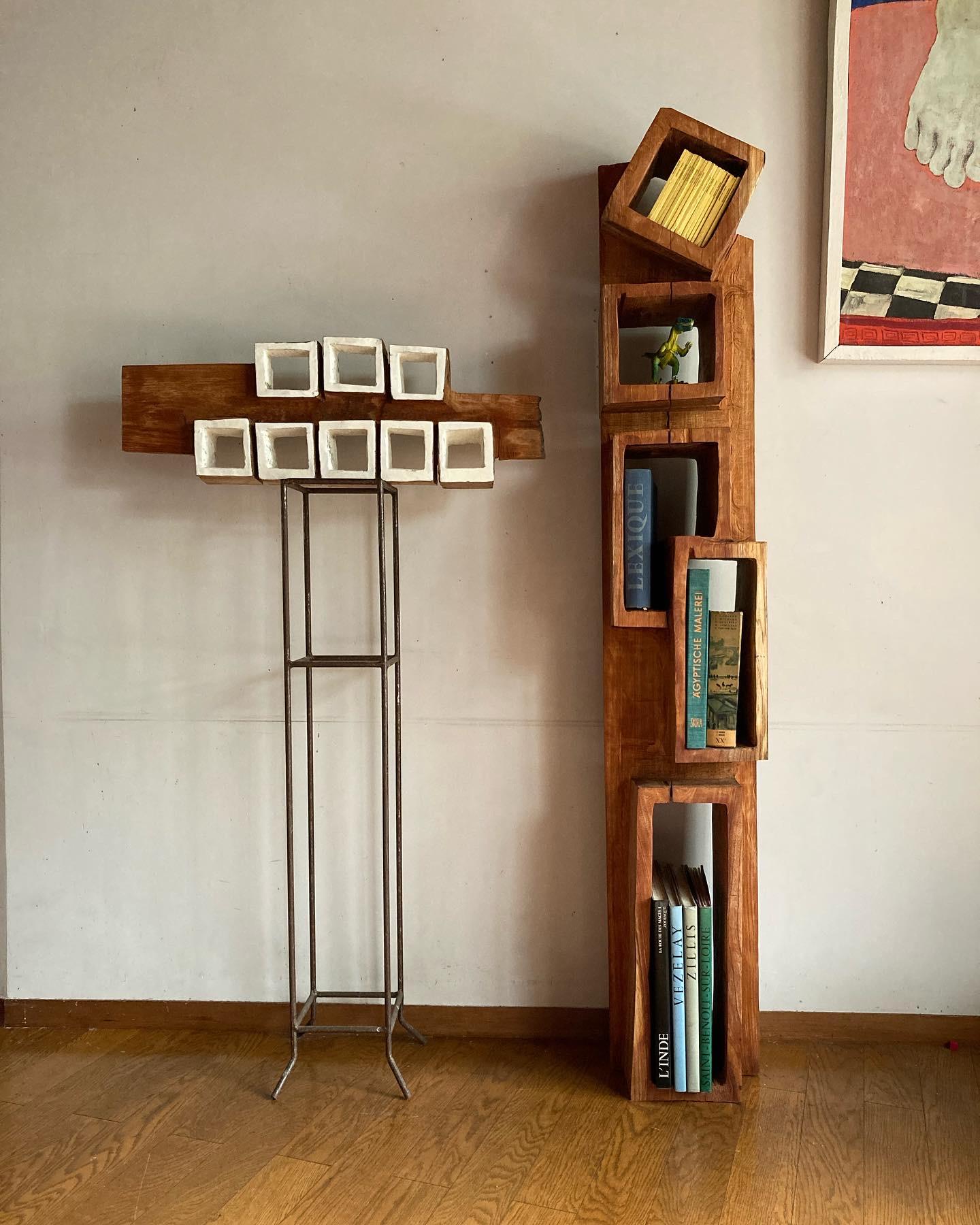 Hiroyuki Nishimura Abstract Sculpture Masouleh Tower Tribal Style Bookcase For Sale 3