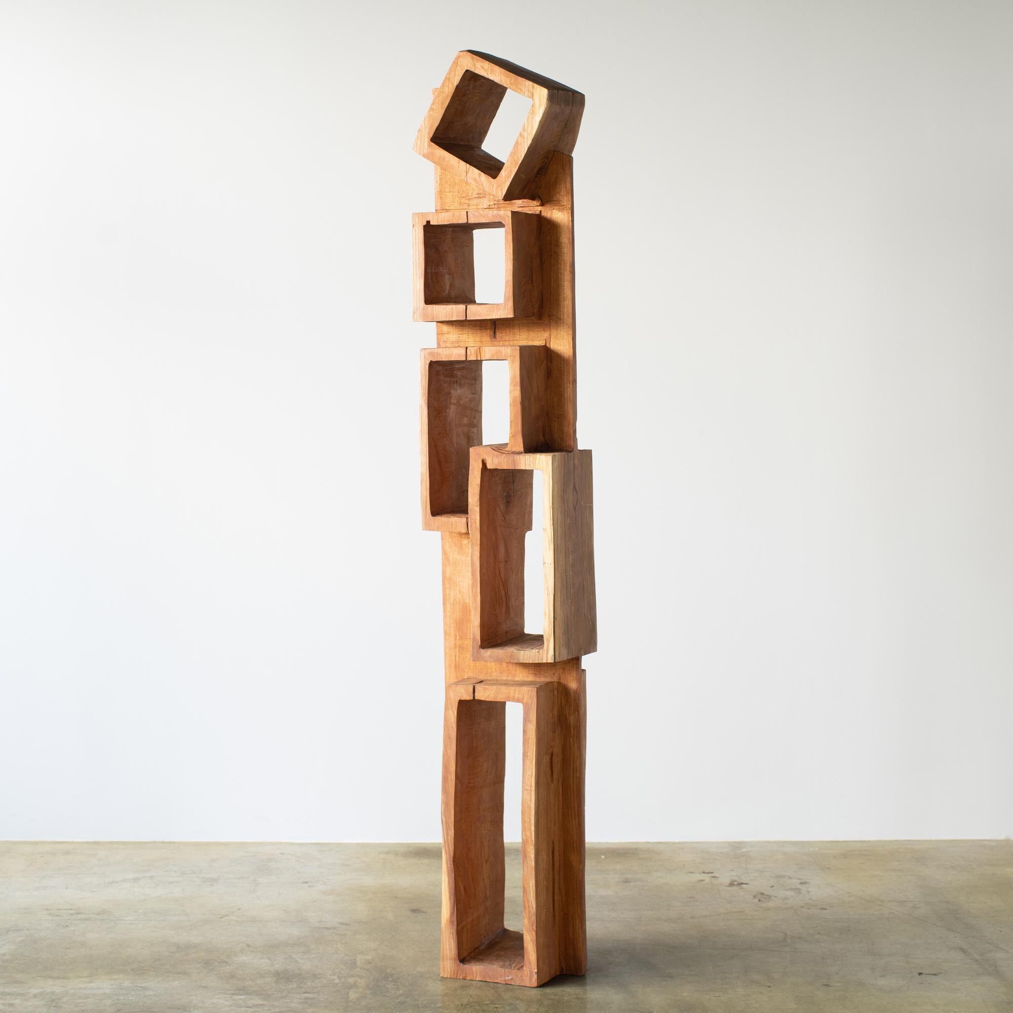 Japanese Hiroyuki Nishimura Abstract Sculpture Masouleh Tower Tribal Style Bookcase For Sale