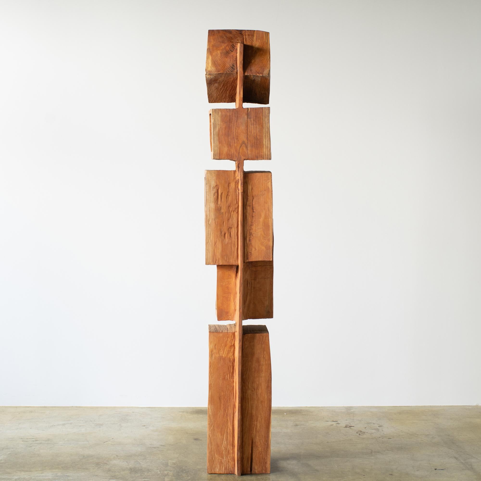 Hand-Carved Hiroyuki Nishimura Abstract Sculpture Masouleh Tower Tribal Style Bookcase For Sale