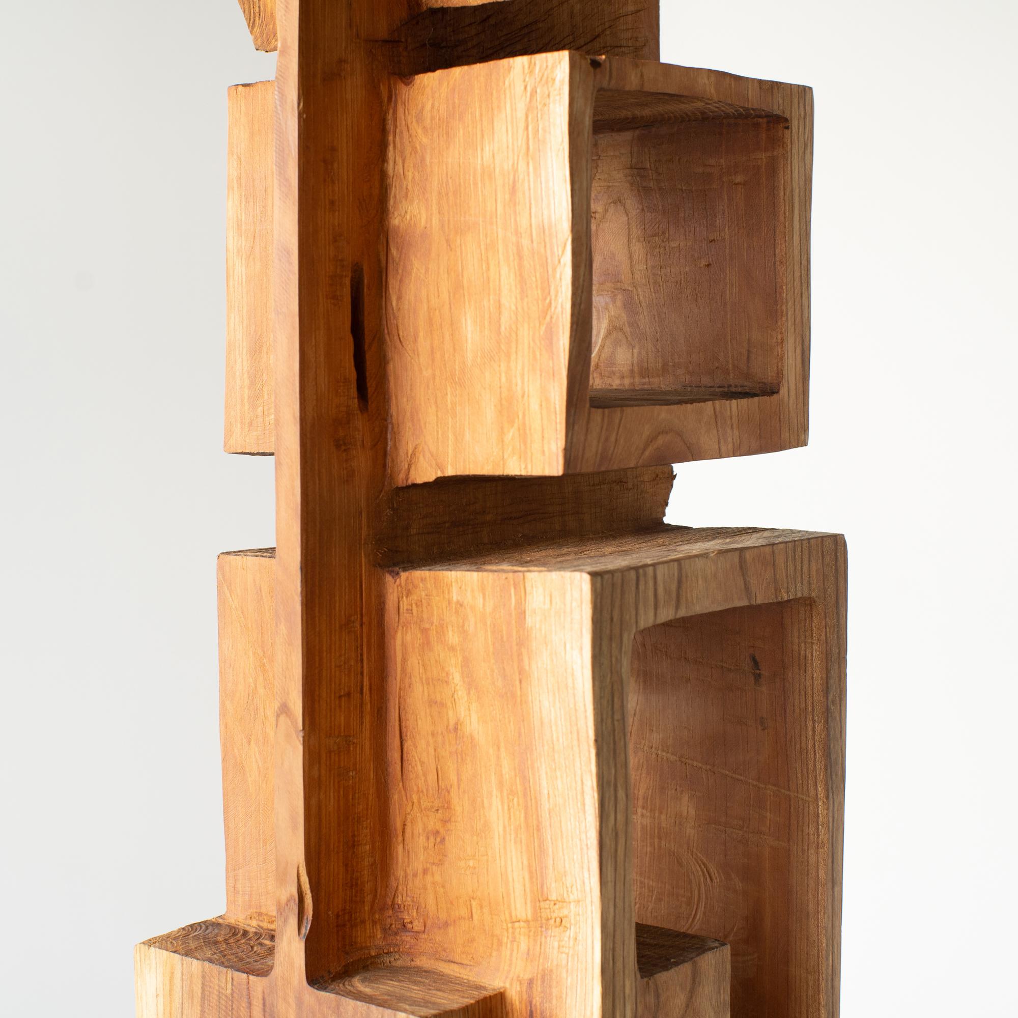 Hiroyuki Nishimura Abstract Sculpture Masouleh Tower Tribal Style Bookcase For Sale 1