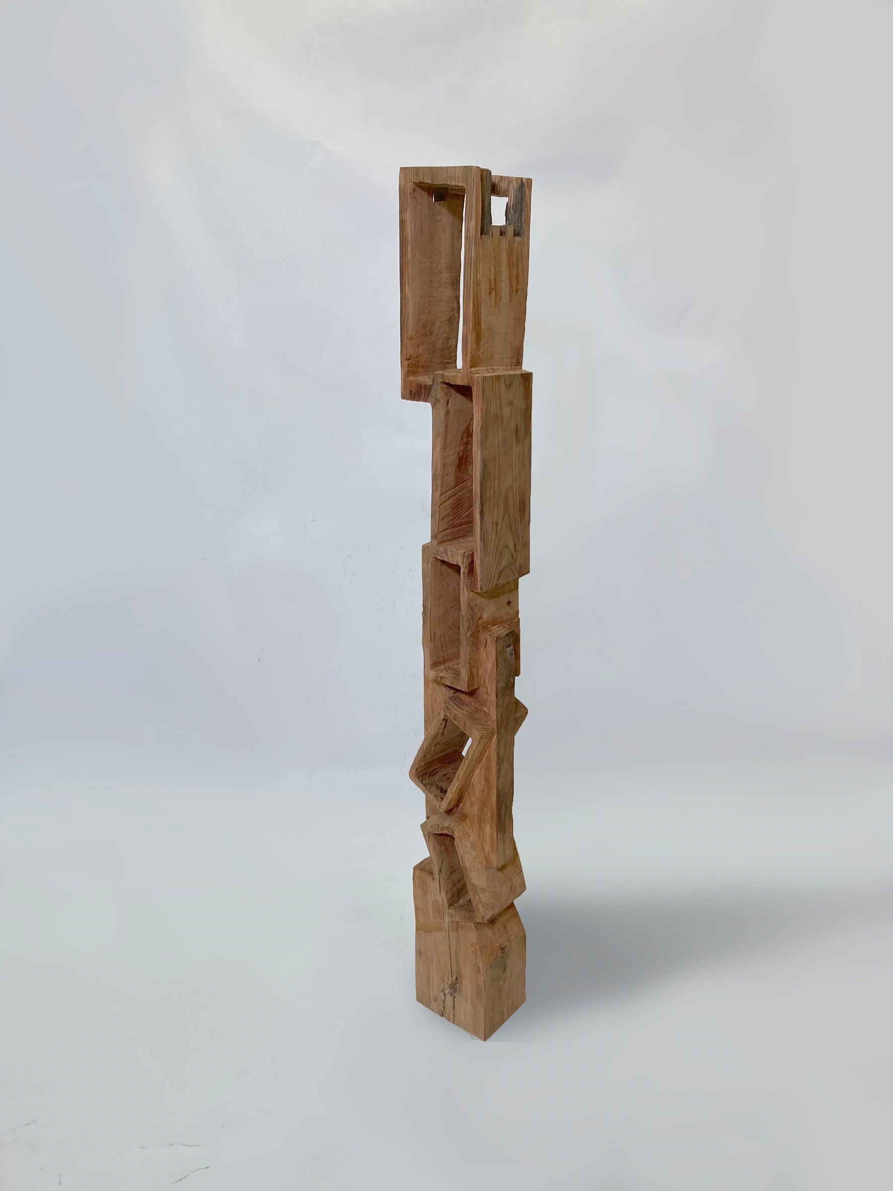Japanese Hiroyuki Nishimura Abstract Sculpture Masouleh Tower02 Tribal Style Bookcase For Sale
