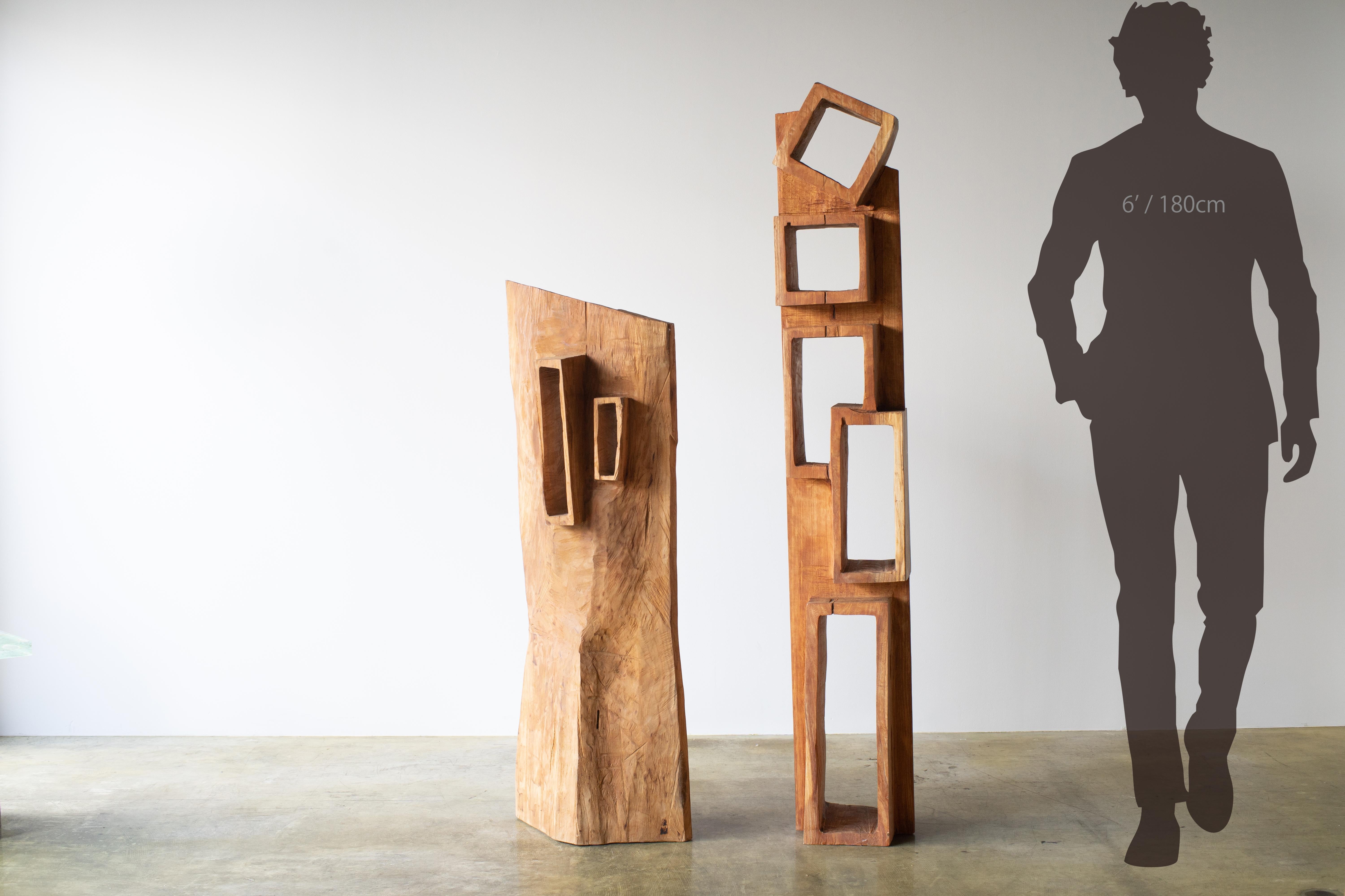Hiroyuki Nishimura Abstract Sculpture Newspaper Storage Tribal Style Magazinrack For Sale 3