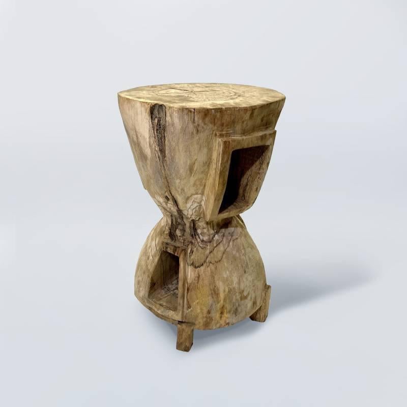 Televisore Lunga 2
Sculpture. Also it can be used as magazine or newspaper rack. 

Material: white oak
This work is carved from log with some kinds of chainsaws.
Most of wood used for his works are unable to use anything, these woods are unsuitable