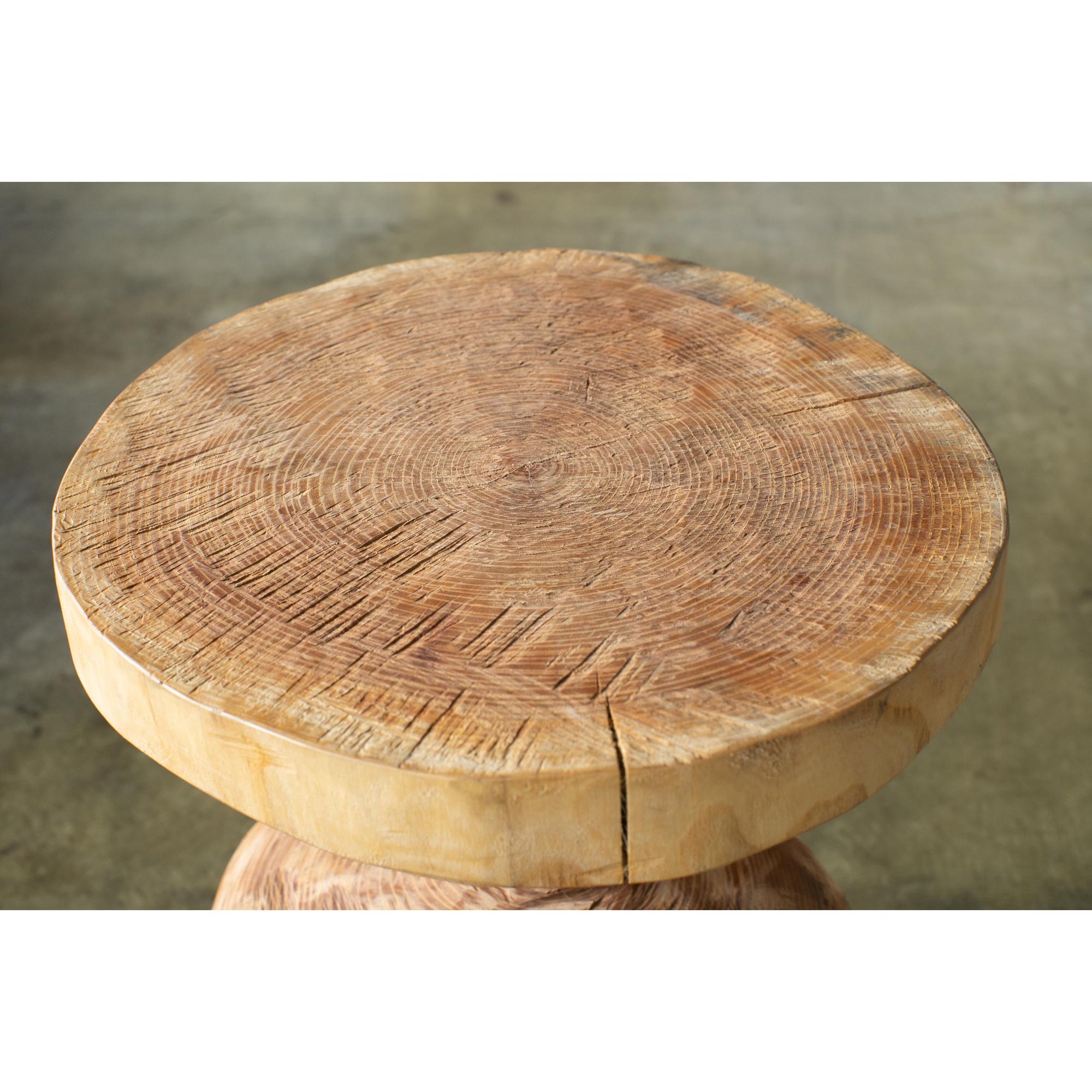 Contemporary Hiroyuki Nishimura and Sculptural Wood Stool Side Table 9-07 Tribal Glamping For Sale