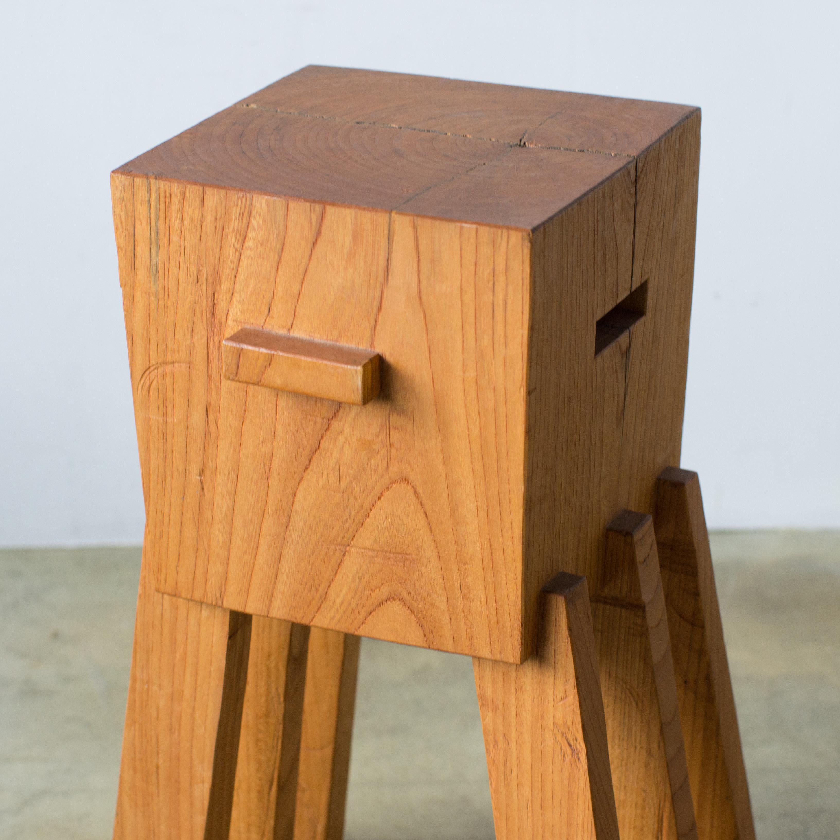 Hand-Carved Hiroyuki Nishimura and Zogei Furniture Sculptural Stool5  For Sale