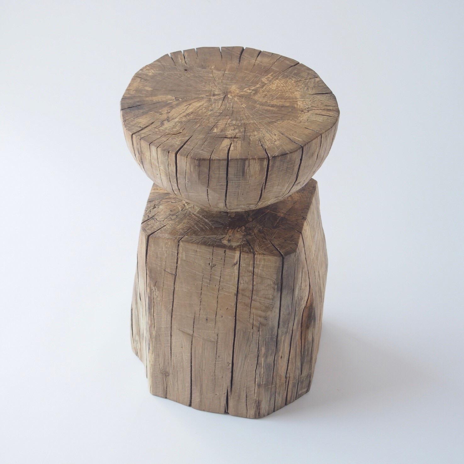 Contemporary Hiroyuki Nishimura and Zogei Furniture Sculptural Wood Stool11 Tribal Glamping For Sale