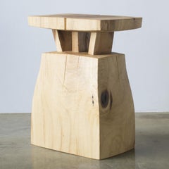 Hiroyuki Nishimura and Zogei Furniture Sculptural wood Stool12 Tribal Glamping
