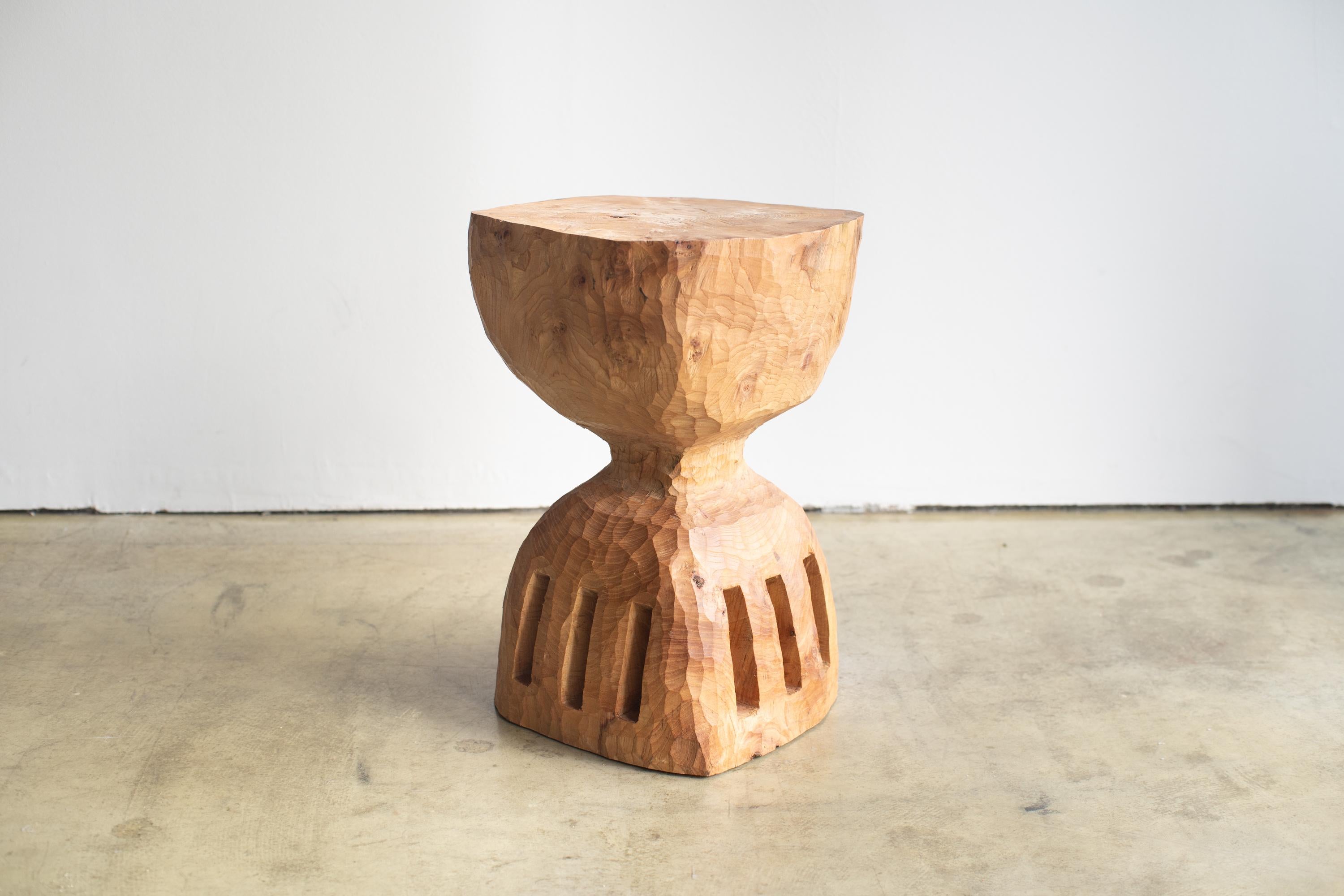 Hand-Carved Hiroyuki Nishimura and Zogei Furniture Sculptural Wood Stool8 Tribal Glamping For Sale