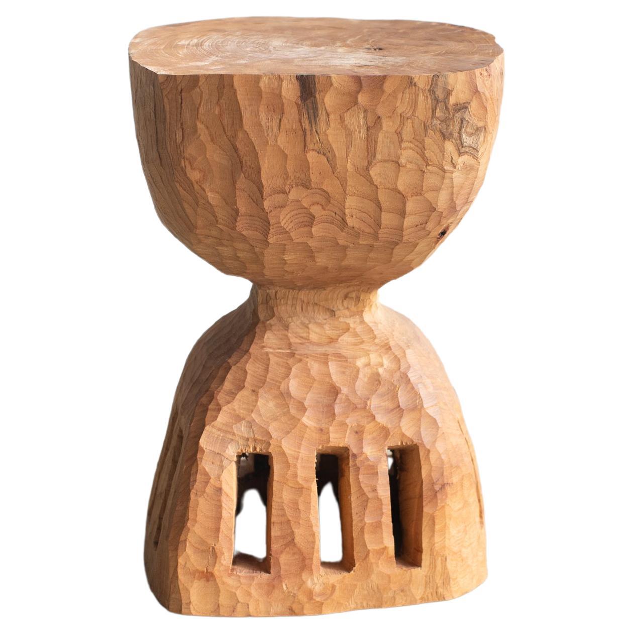 Hiroyuki Nishimura and Zogei Furniture Sculptural Wood Stool8 Tribal Glamping For Sale