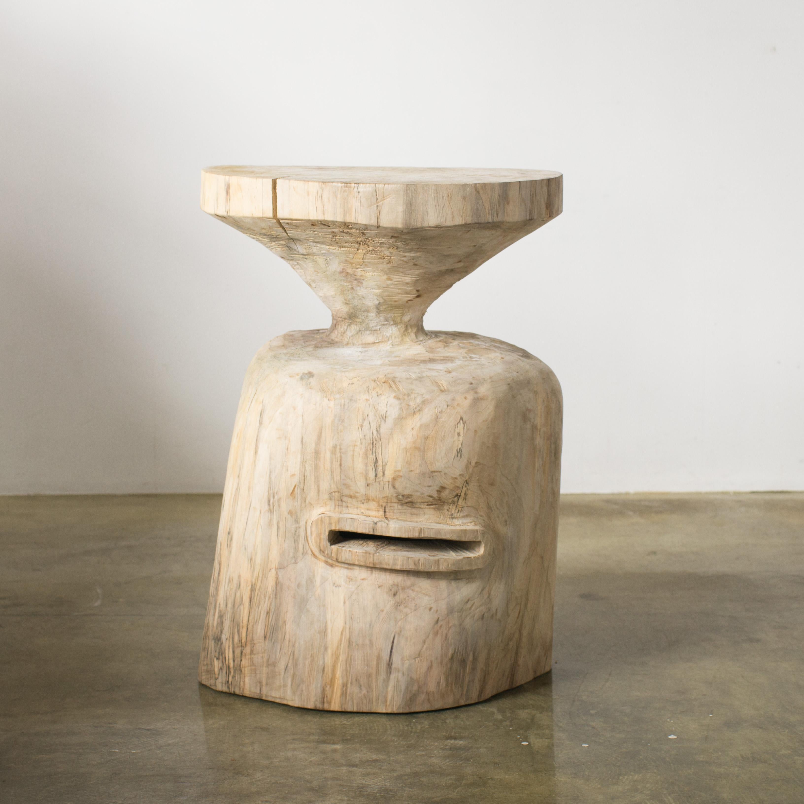 Japanese Hiroyuki Nishimura and Zogei Furniture Sculptural Wood Stool9-04 Tribal Glamping
