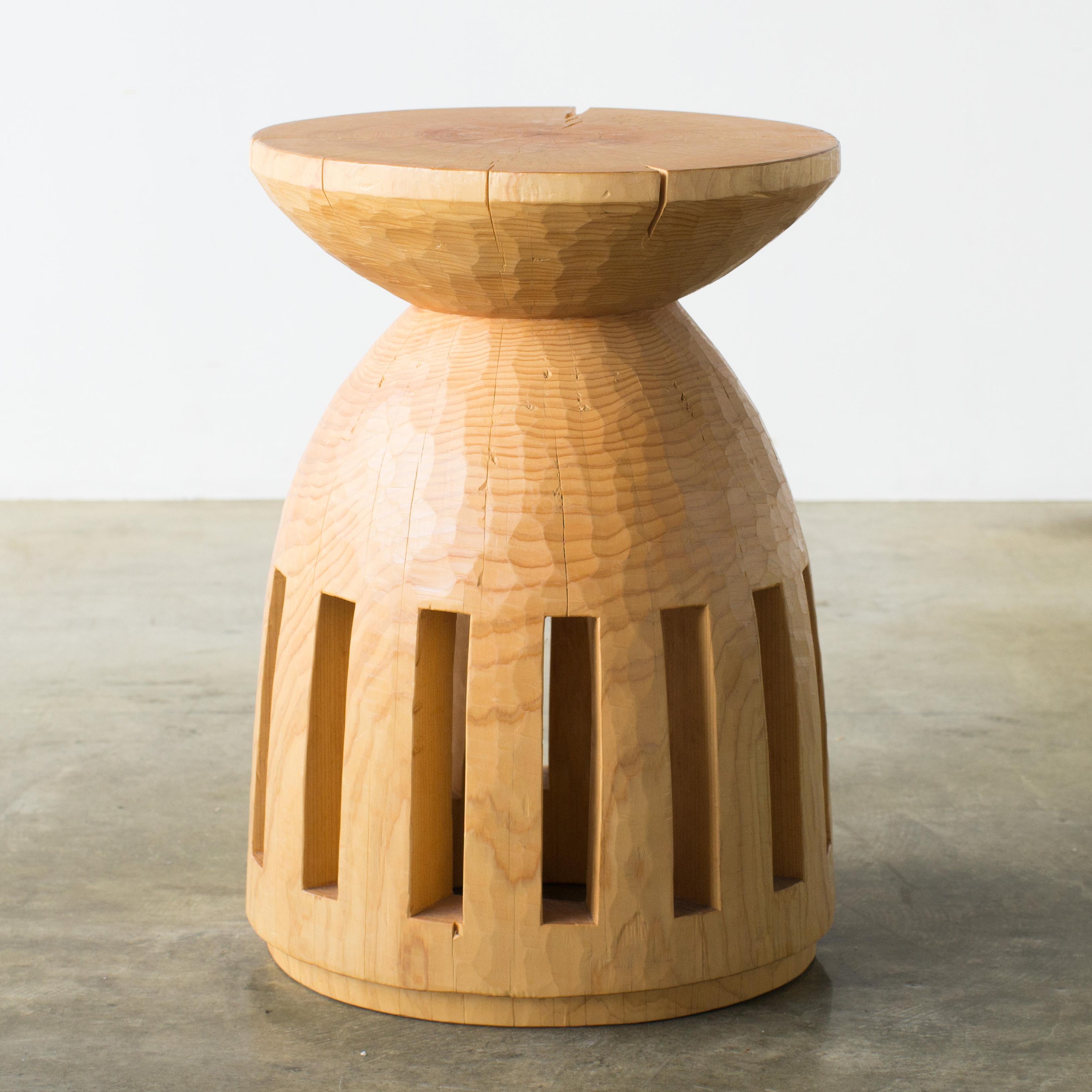 Japanese Hiroyuki Nishimura and Zougei Furniture Sculptural Stool 3 Tribal Glamping For Sale