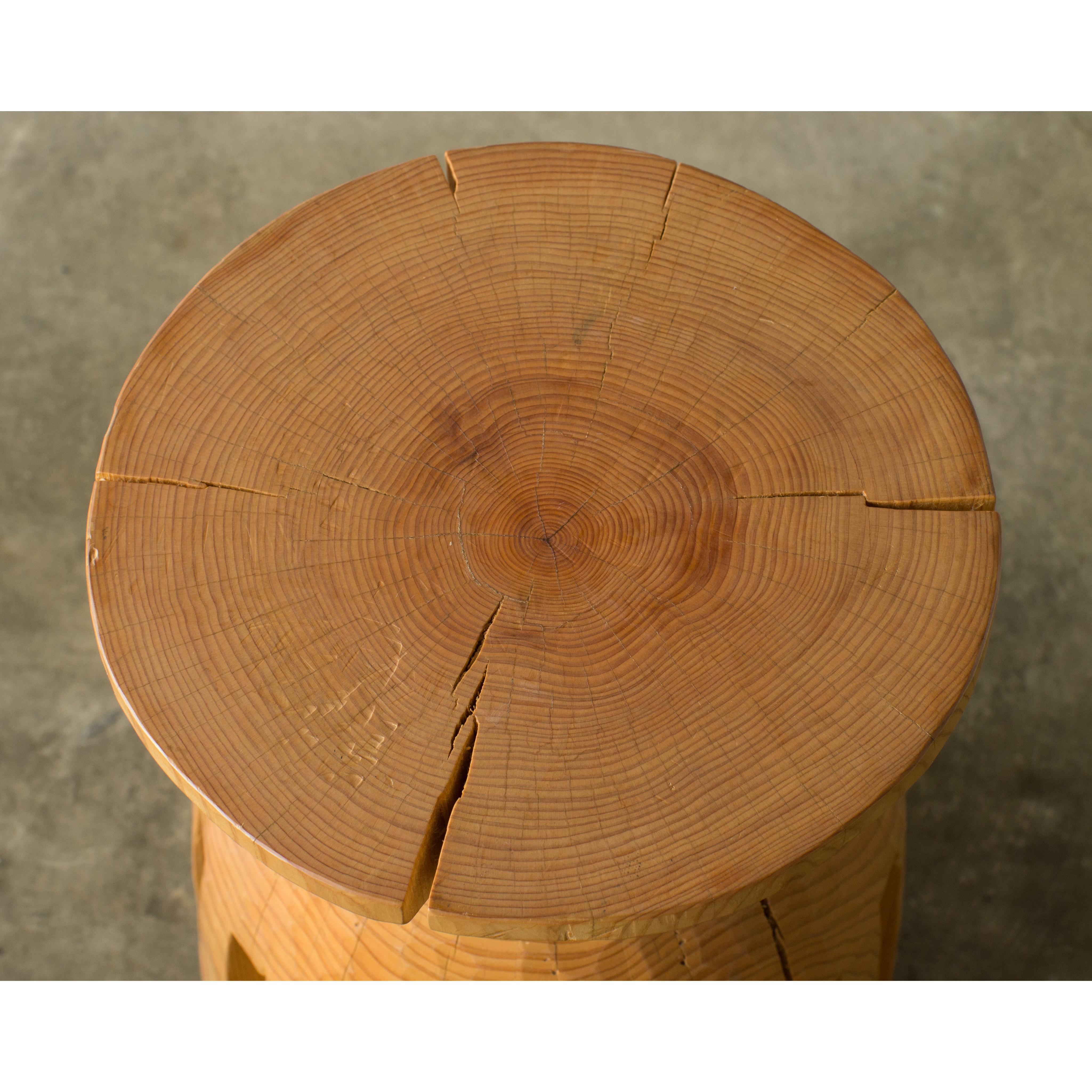 Japanese Hiroyuki Nishimura and Zougei Furniture Sculptural Stool 3 Tribal Glamping For Sale