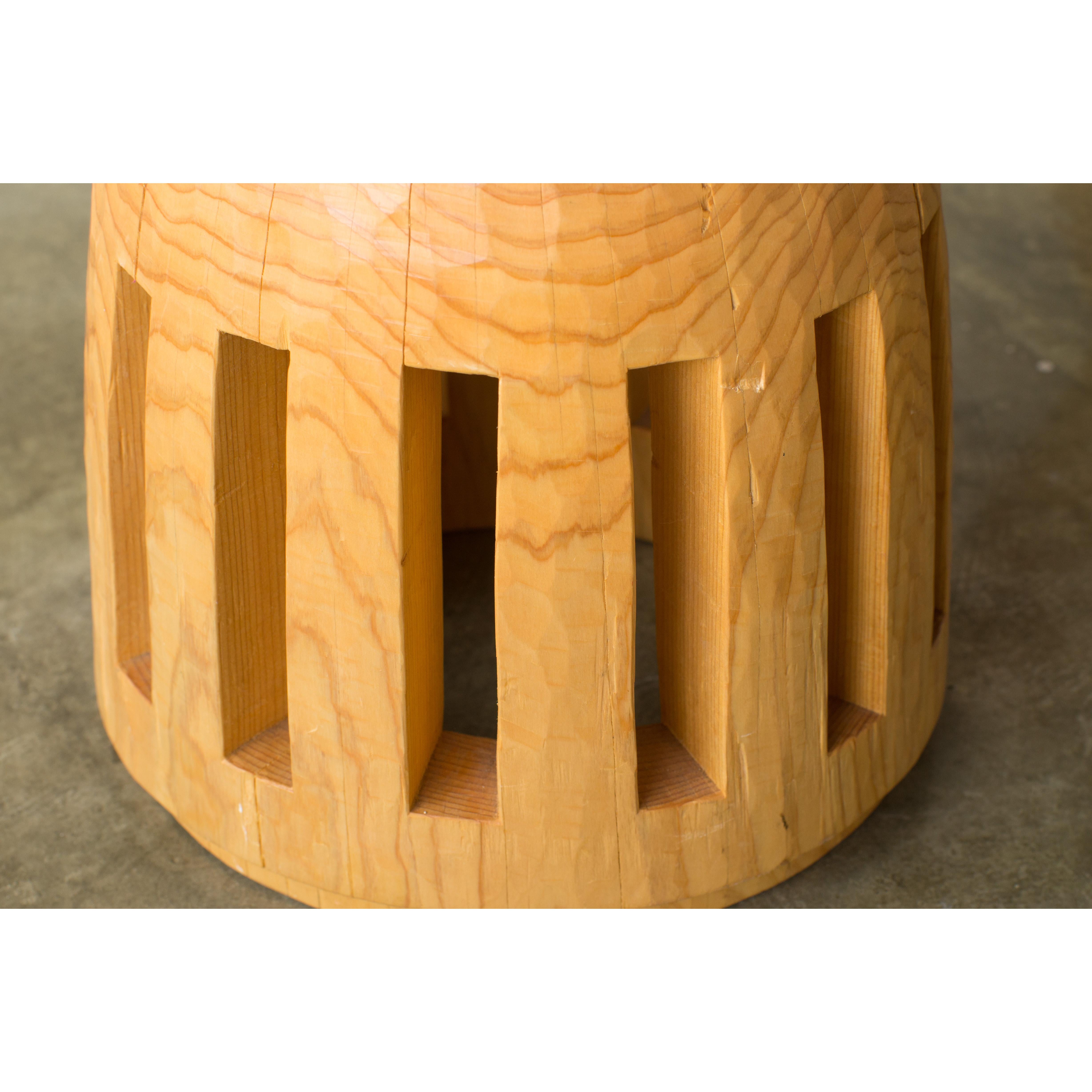 Wood Hiroyuki Nishimura and Zougei Furniture Sculptural Stool 3 Tribal Glamping For Sale