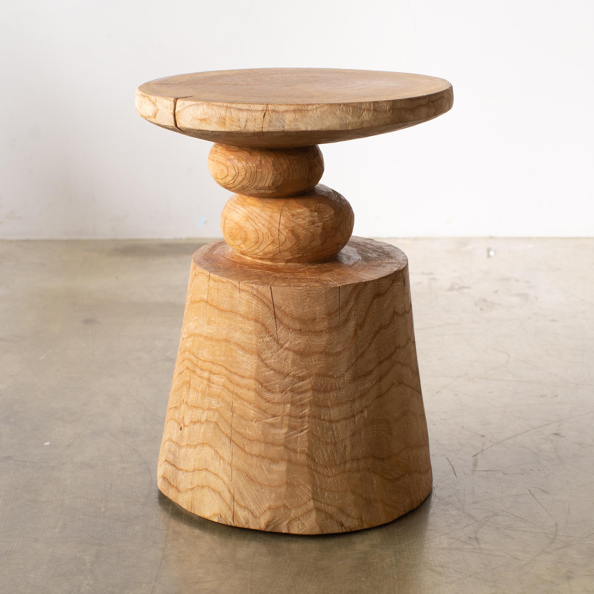 Japanese Hiroyuki Nishimura and Zougei Furniture Sculptural Stool table 20 Tribal Zen For Sale