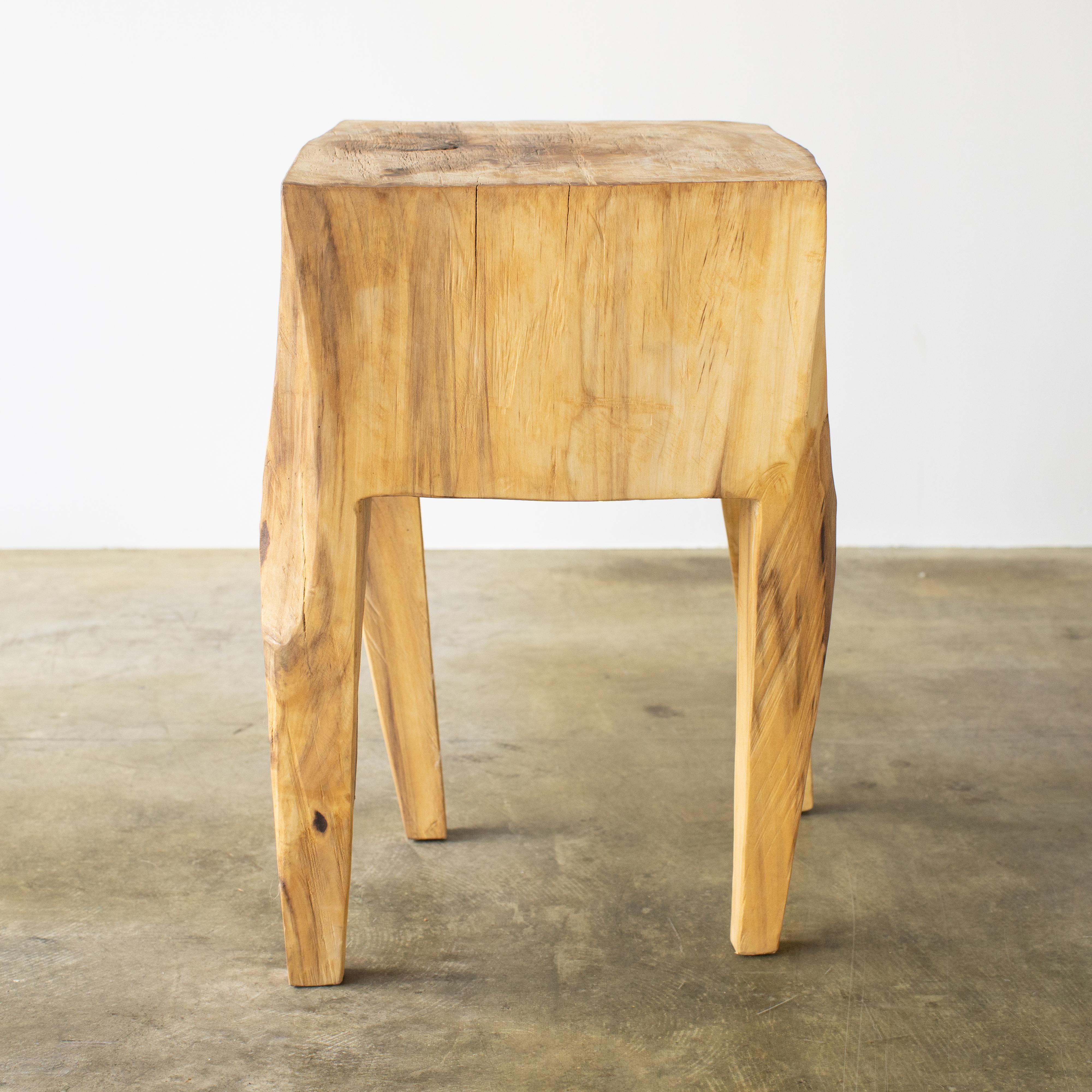 Hand-Carved Hiroyuki Nishimura Furniture Sculptural Wood Side Table 1 Tribal Glamping For Sale