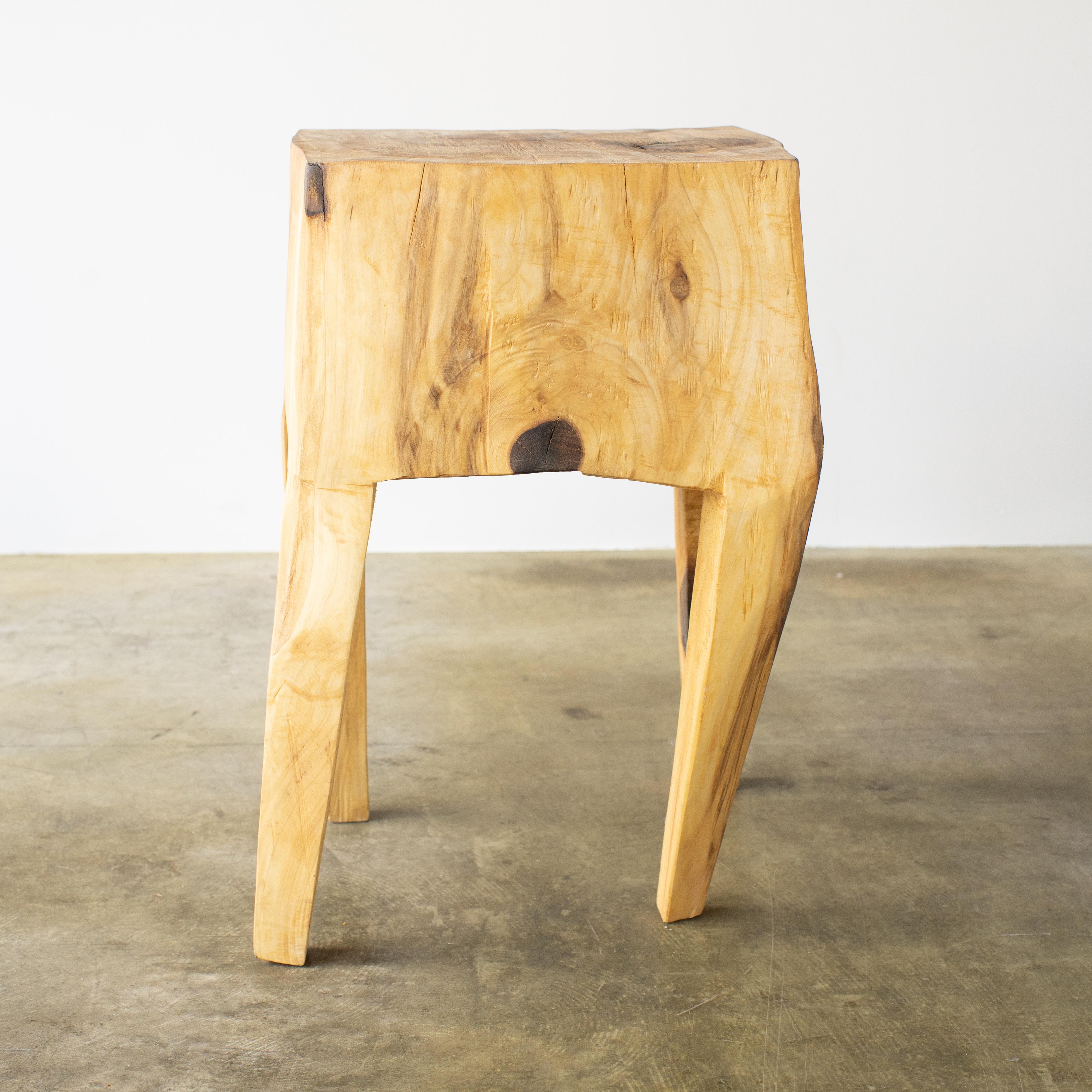 Contemporary Hiroyuki Nishimura Furniture Sculptural Wood Side Table 1 Tribal Glamping For Sale