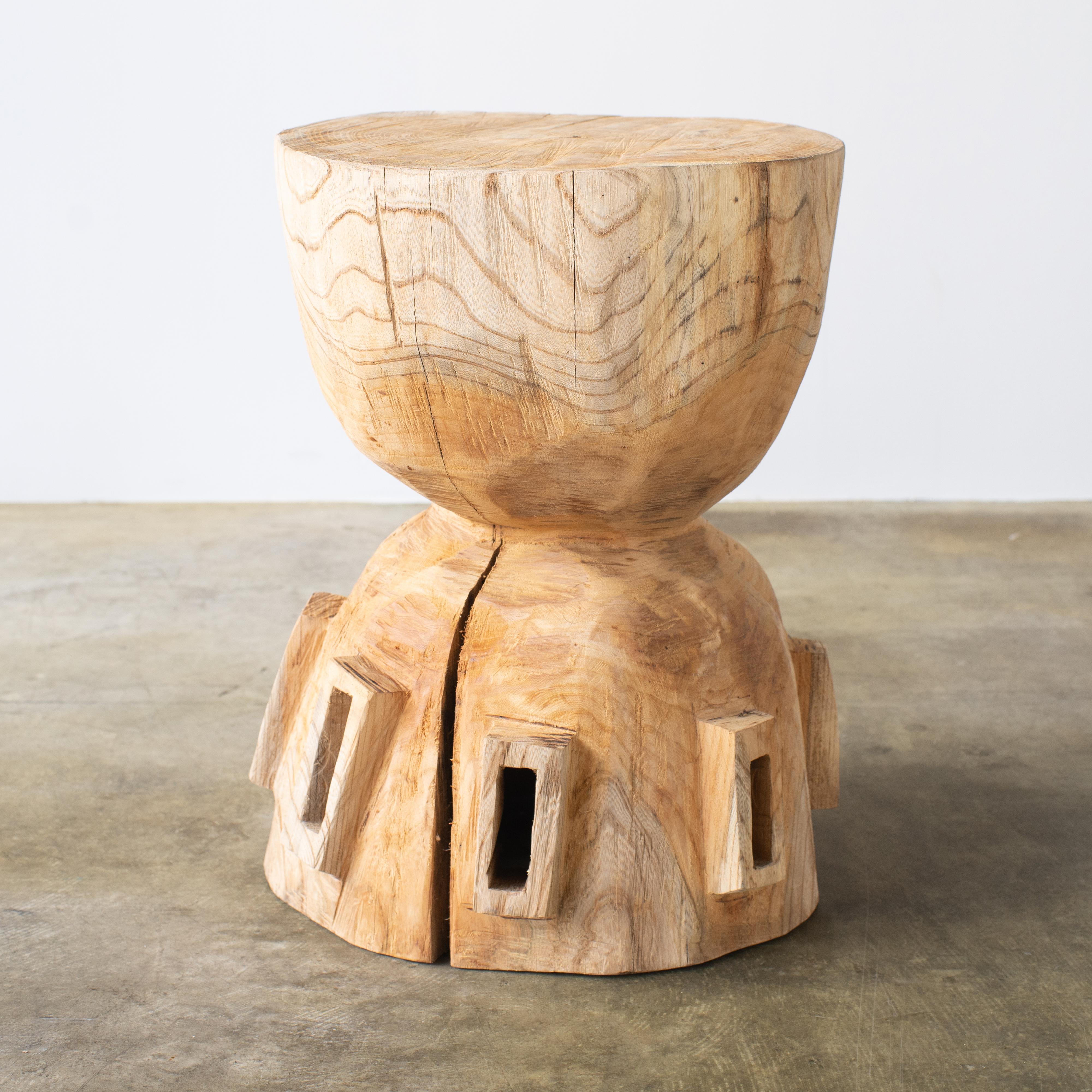 Japanese Hiroyuki Nishimura Furniture Sculptural Wood Side Table 2 Tribal Glamping For Sale